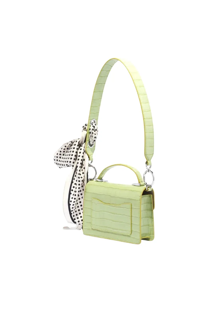 ( PRELOVED ) Marc Jacobs The Downtown Crocodile Top Handle Bag In Lime H961L01PF22