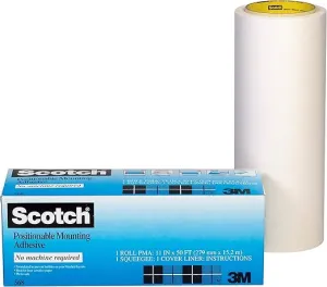 3M 568 Positionable Mounting Adhesive, 11 Inches x 50 Feet