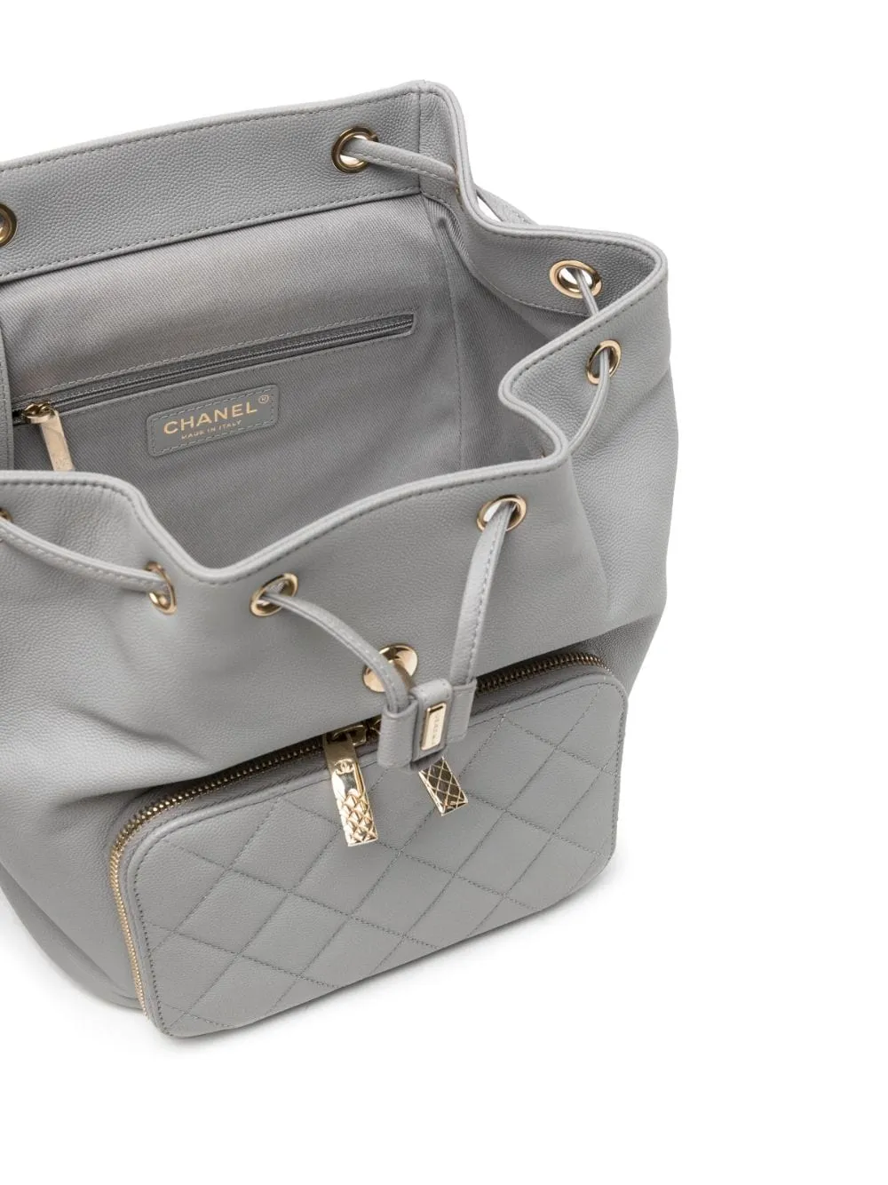 Affinity Diamond-Quilted Grey Backpack