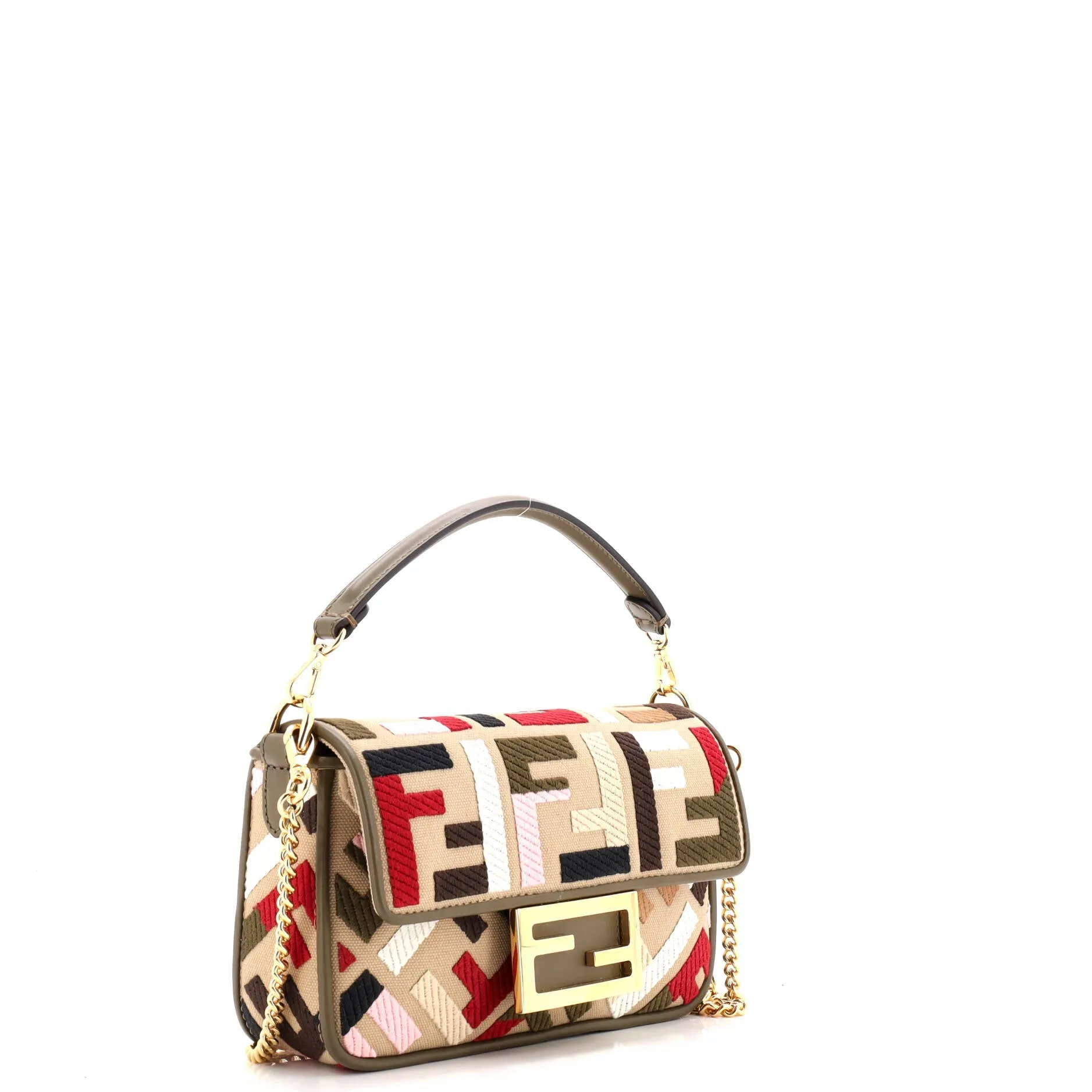 Baguette NM Bag Zucca Embroidered Canvas Mini