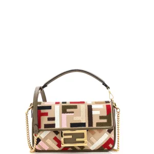 Baguette NM Bag Zucca Embroidered Canvas Mini