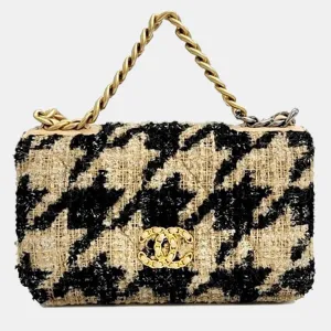 beige/black Tweed 19 WOC Crossbody Bag