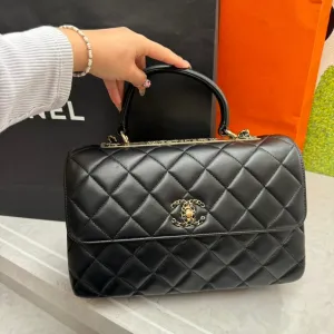 BIG DISCOUNT  Chanel Classic Black Quilted Leather Satchel Bag
