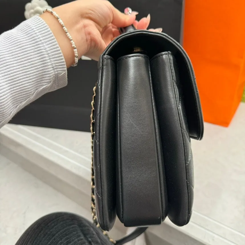 BIG DISCOUNT  Chanel Classic Black Quilted Leather Satchel Bag