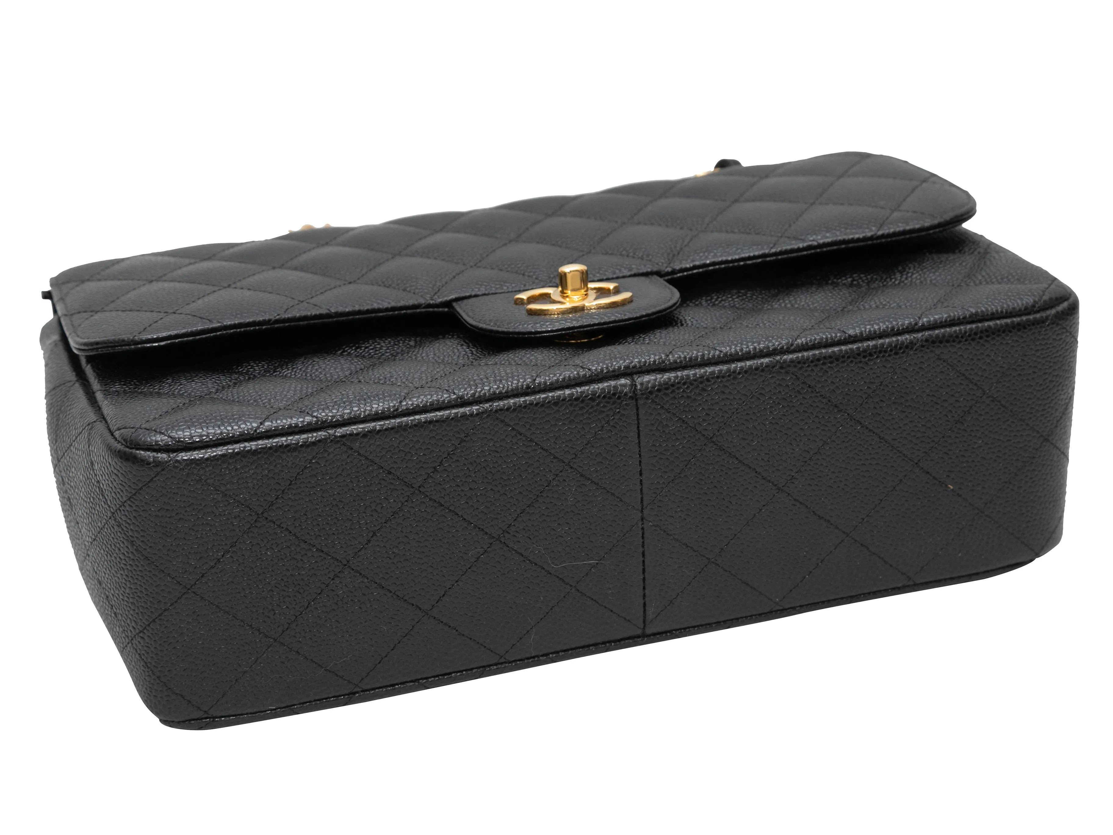 Black Chanel 2017 Classic Jumbo Caviar Double Flap Bag