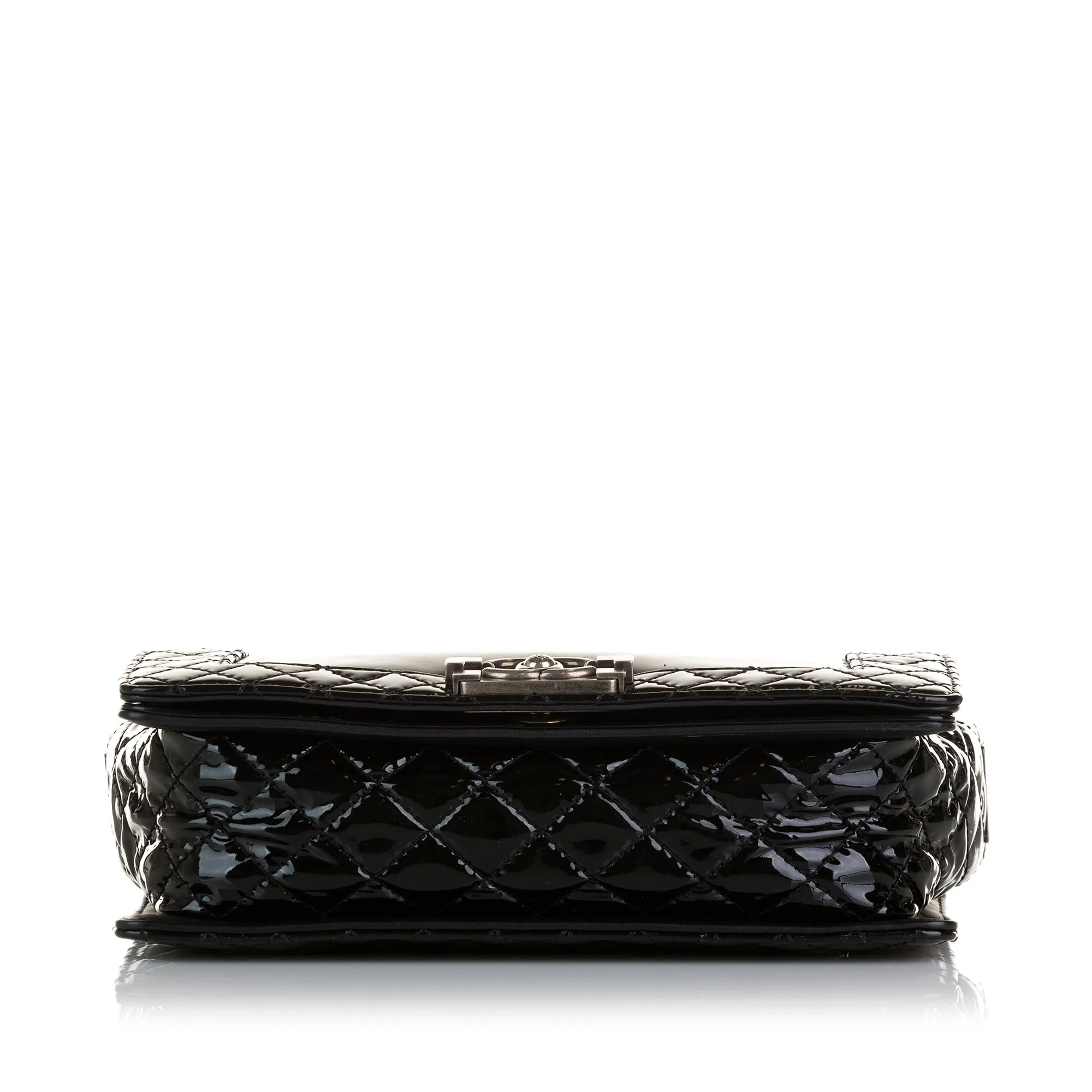 Black Chanel Medium Patent Reverso Boy Flap Shoulder Bag