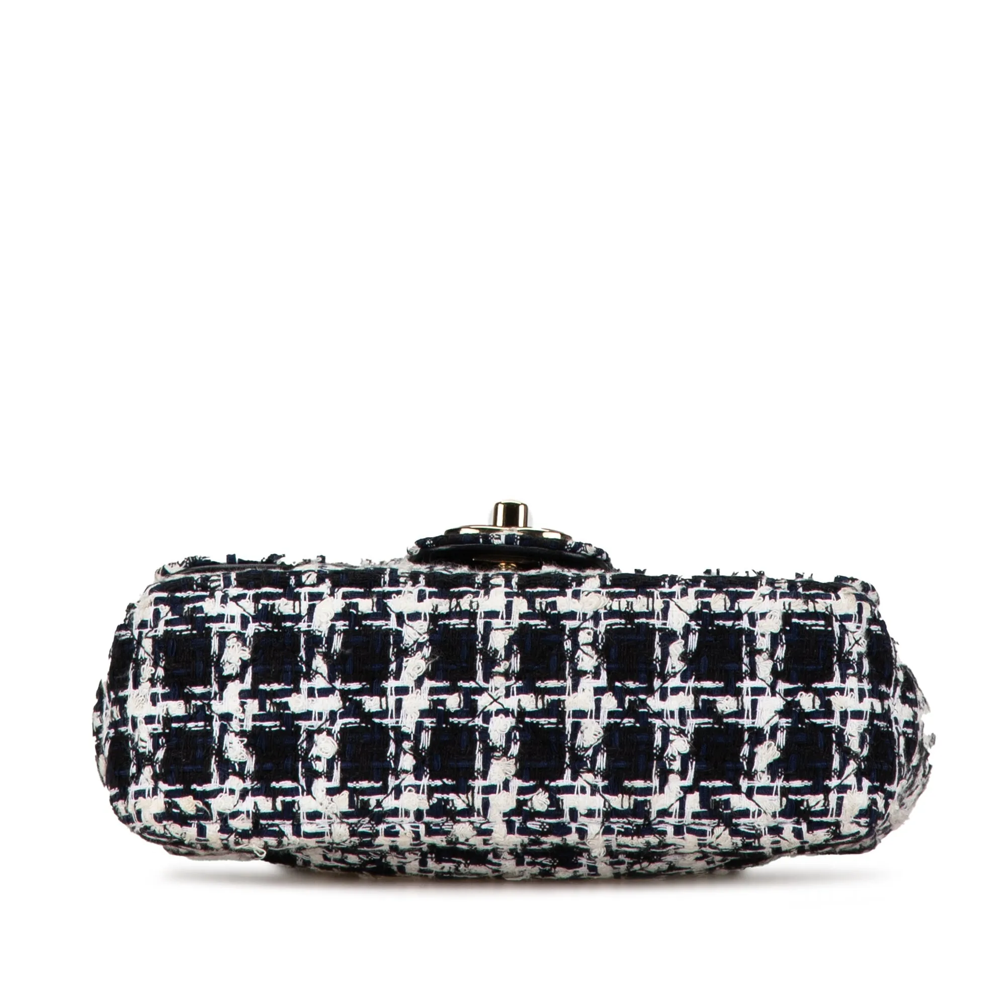 Black Chanel Mini Tweed Resin Heart Flap Crossbody Bag