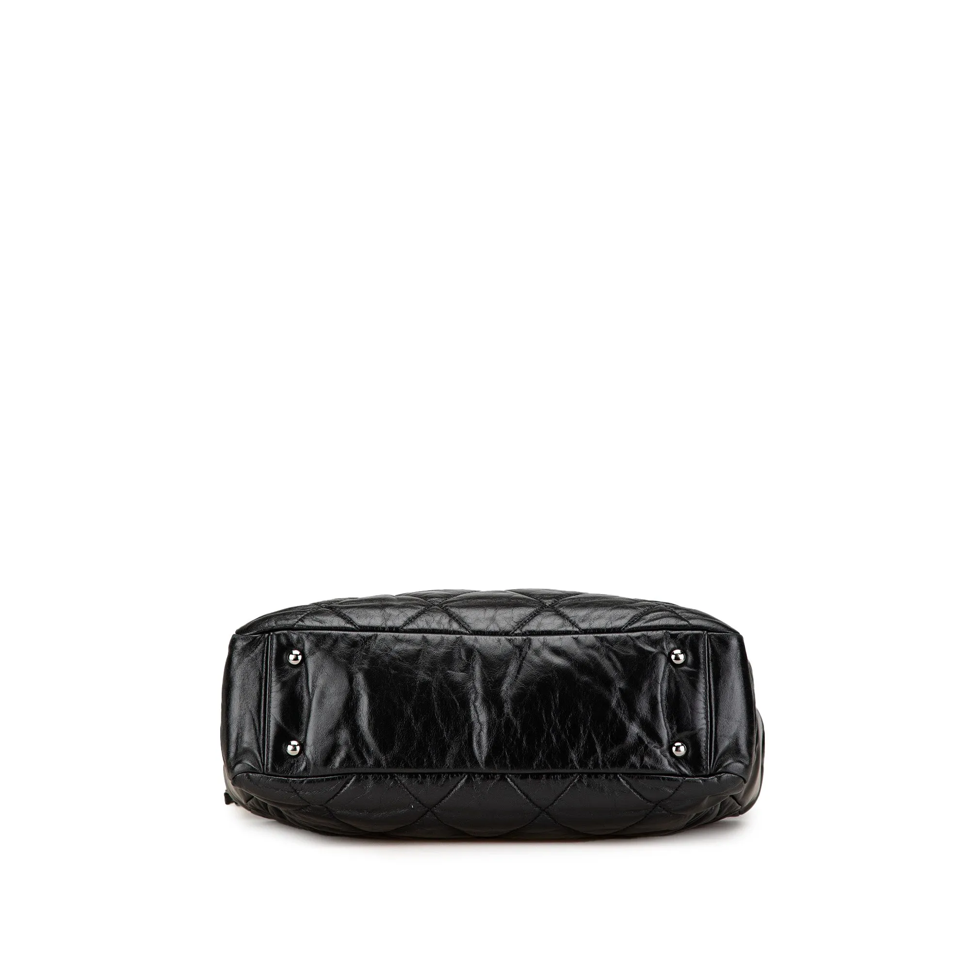 Black Chanel Quilted Glazed Calfskin and Tweed Portobello Frame Satchel