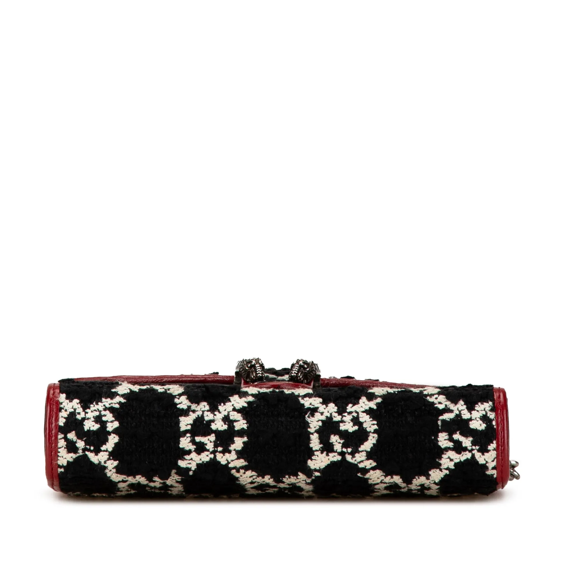 Black Gucci GG Tweed Dionysus Wallet on Chain Crossbody Bag