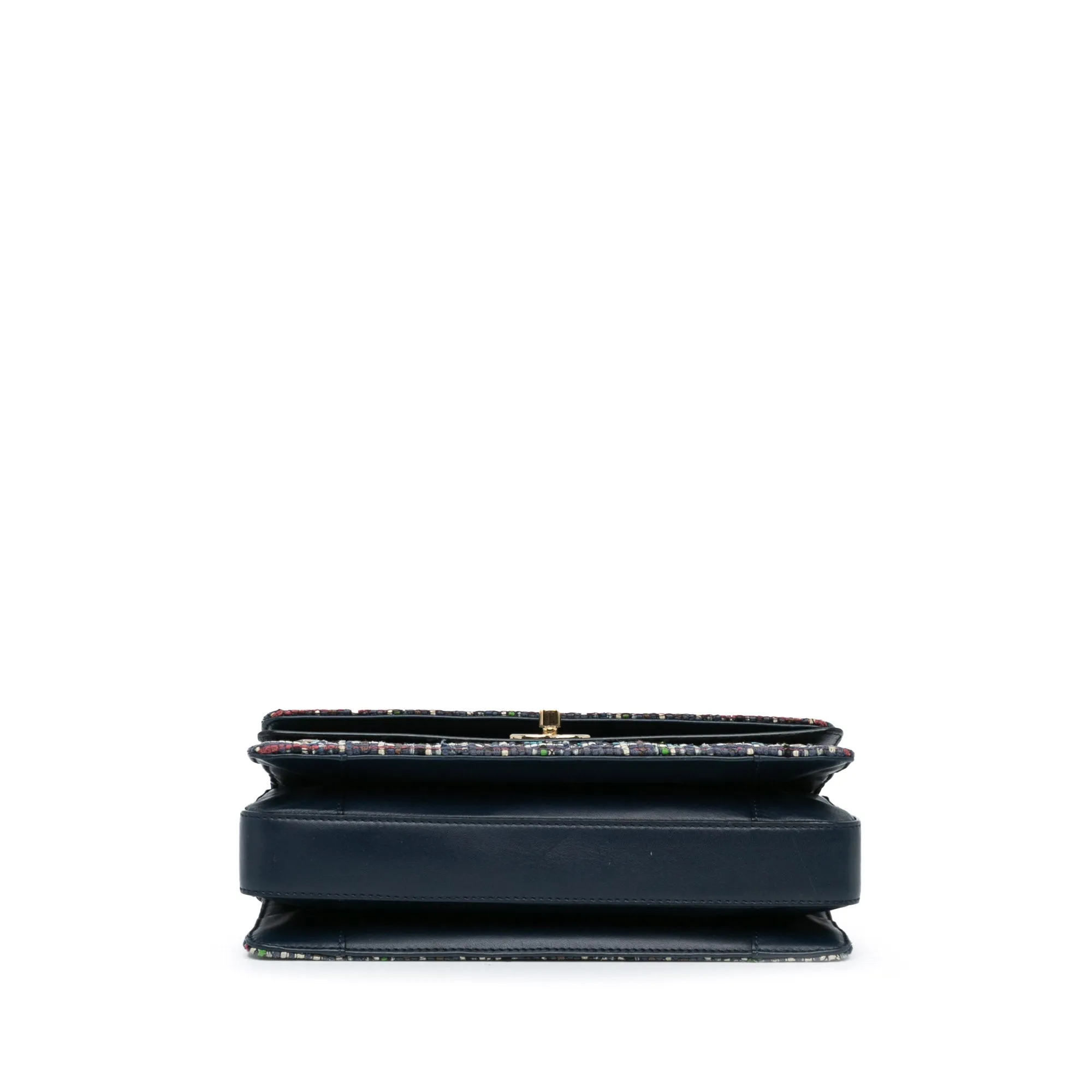 Blue Chanel CC Multicolor Tweed Double Flap Crossbody Bag