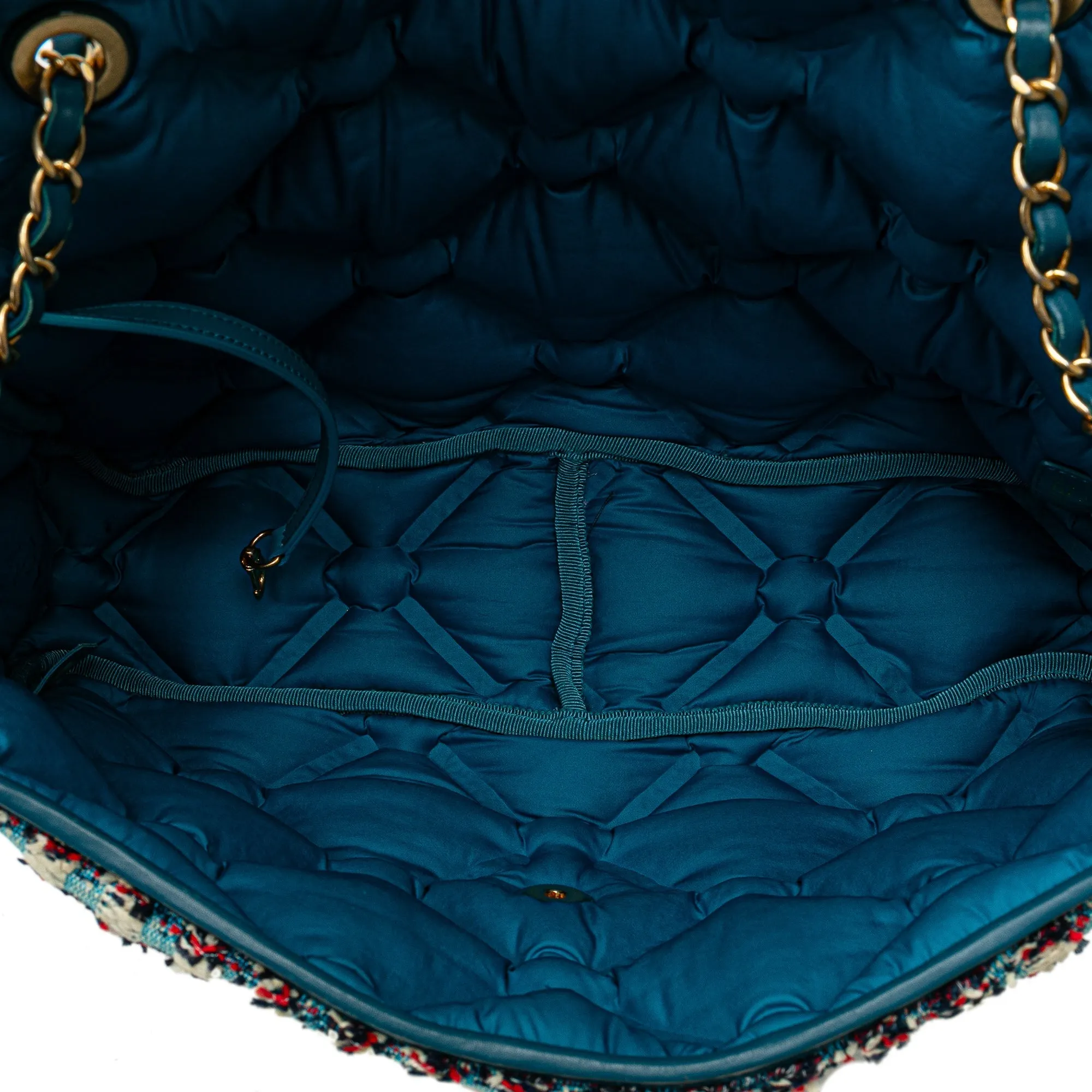 Blue Chanel Maxi Tweed Chesterfield Single Flap Crossbody Bag