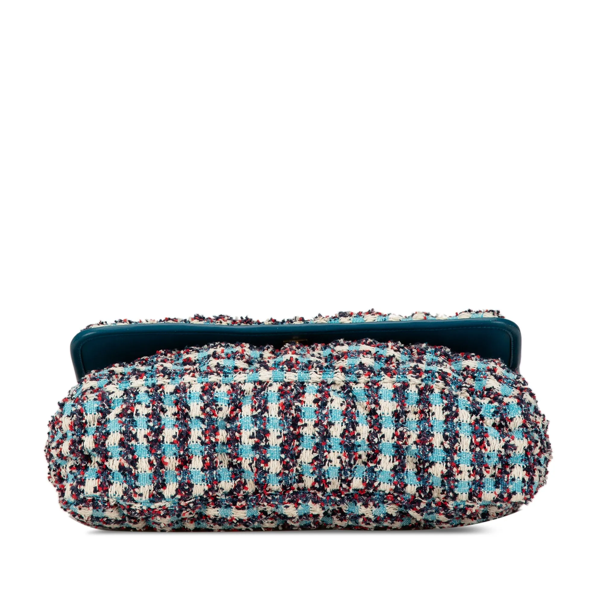 Blue Chanel Maxi Tweed Chesterfield Single Flap Crossbody Bag