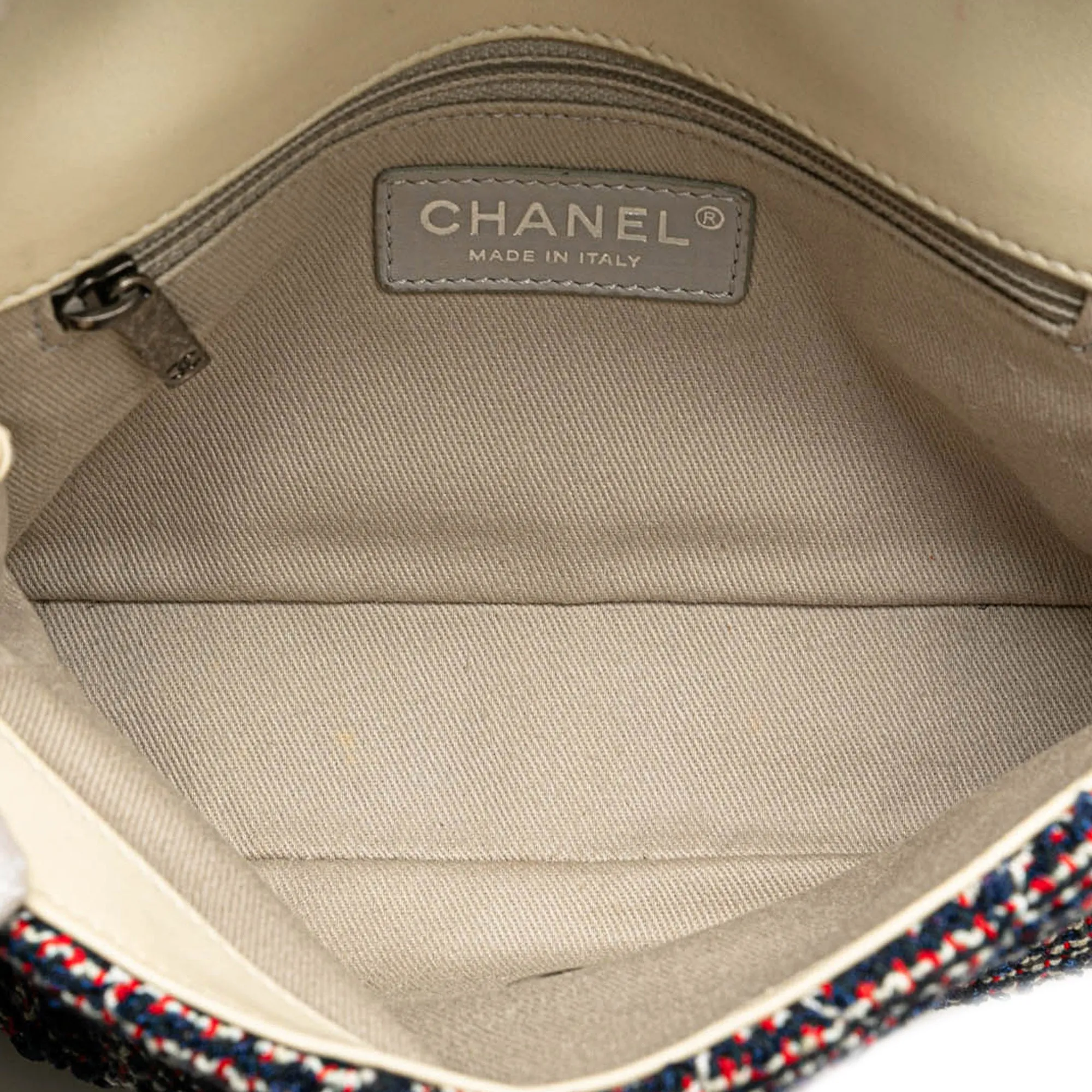 Blue Chanel Mini Rectangular Tweed Single Flap Shoulder Bag