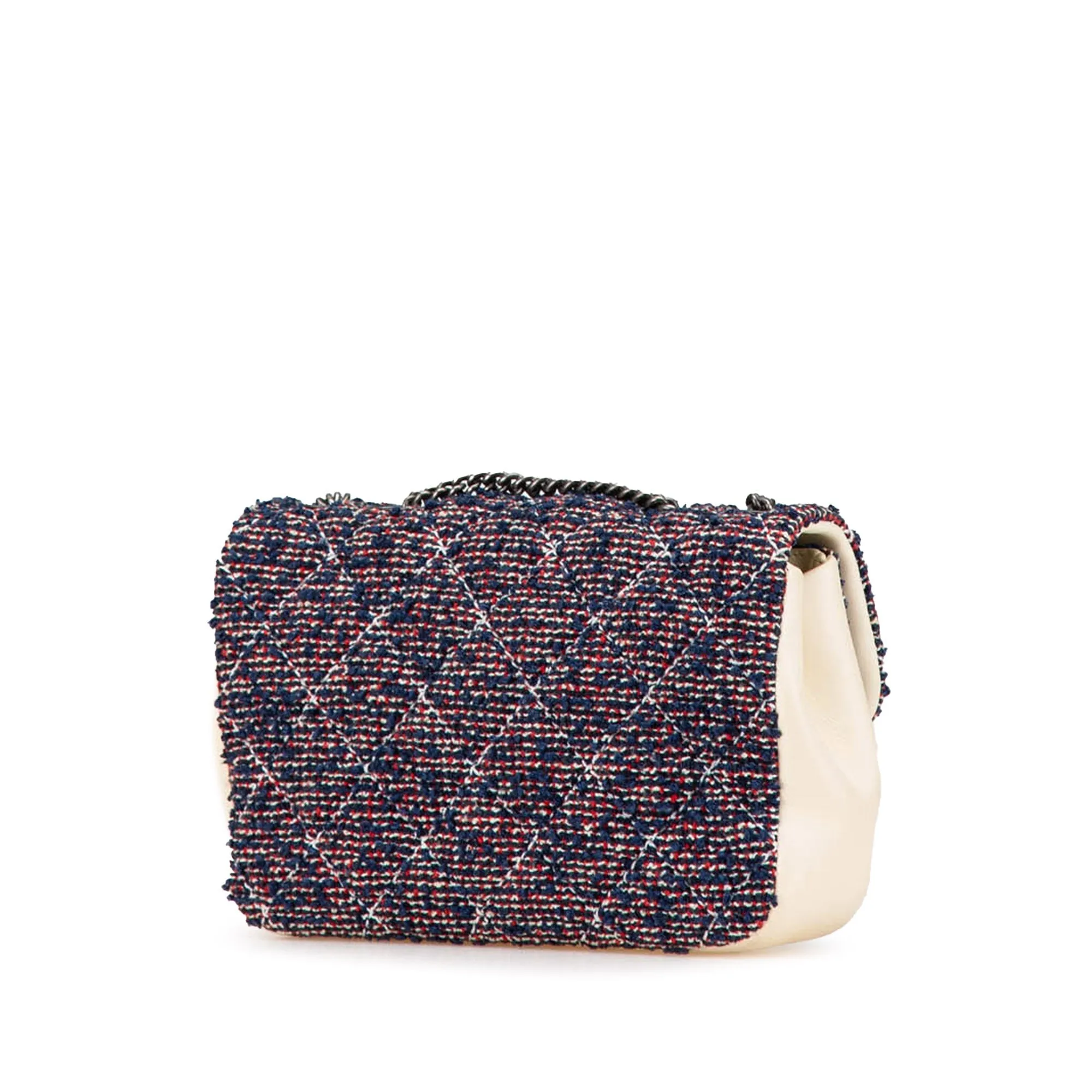 Blue Chanel Mini Rectangular Tweed Single Flap Shoulder Bag