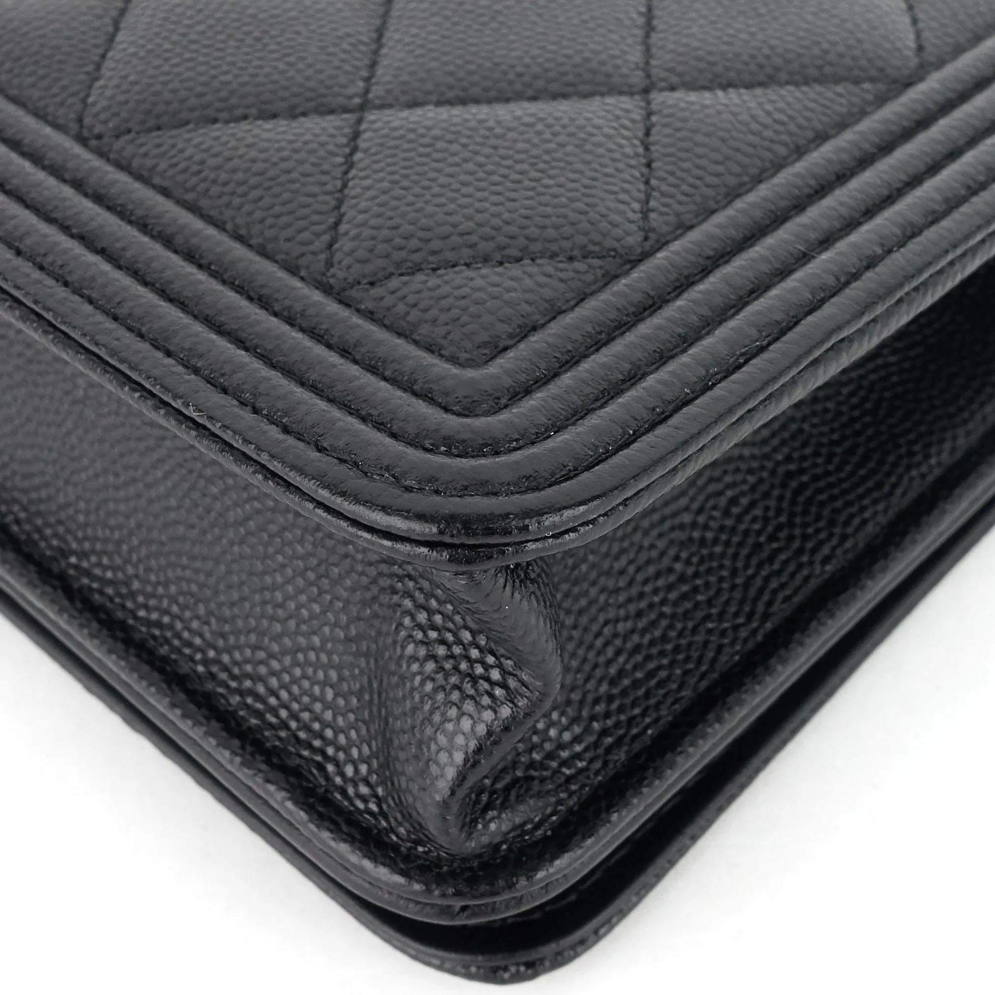 Boy Caviar Leather Wallet on Chain Bag
