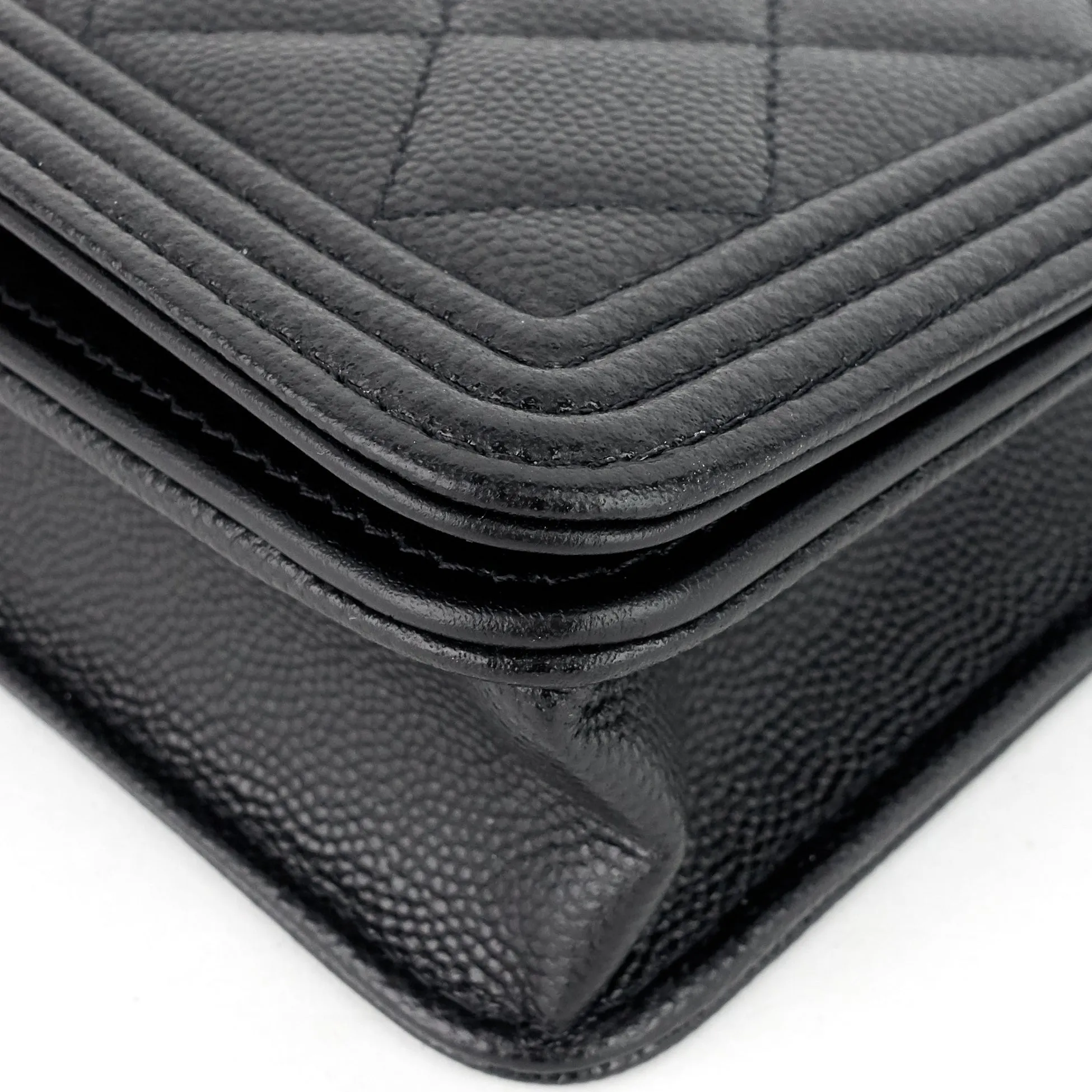 Boy Caviar Leather Wallet on Chain Bag