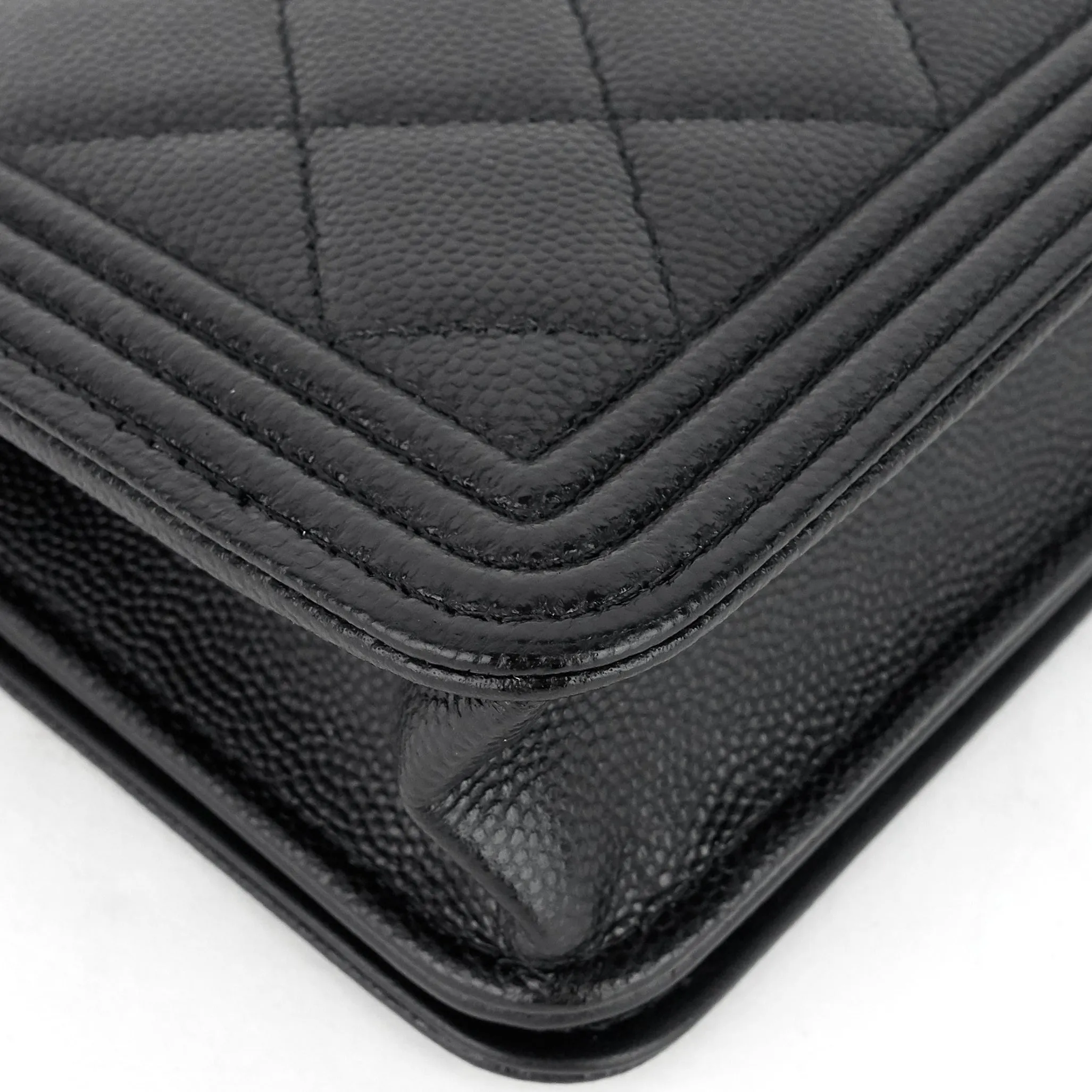Boy Caviar Leather Wallet on Chain Bag