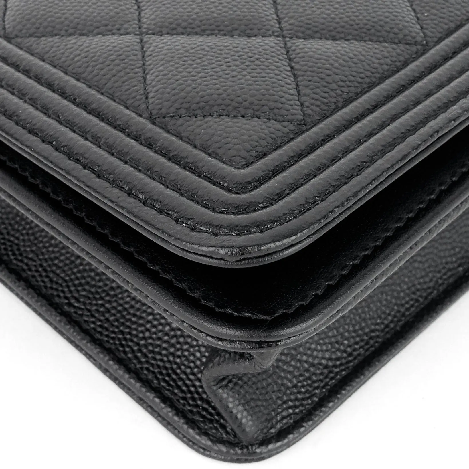 Boy Caviar Leather Wallet on Chain Bag