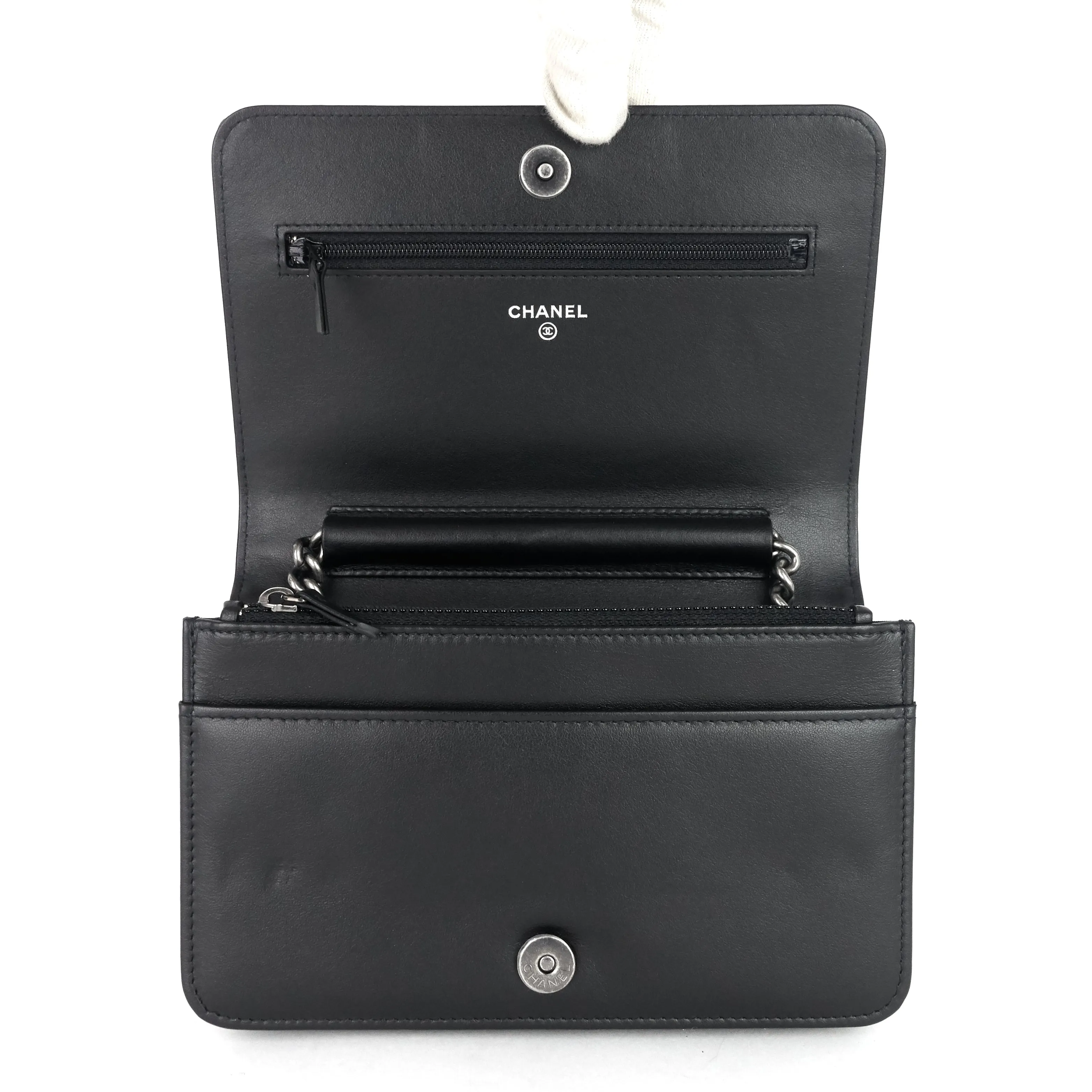 Boy Caviar Leather Wallet on Chain Bag