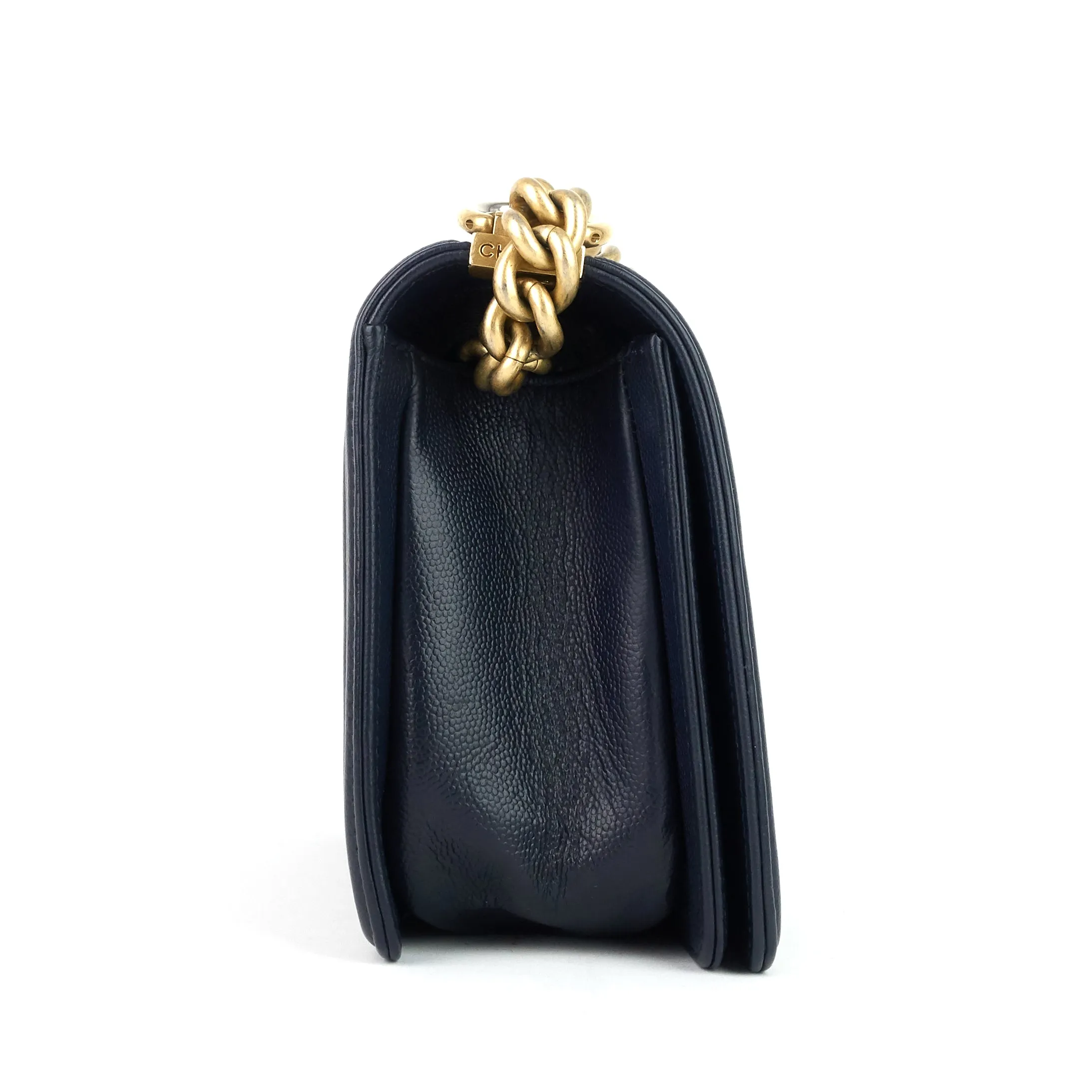 Boy Flap Old Medium Caviar Leather Bag