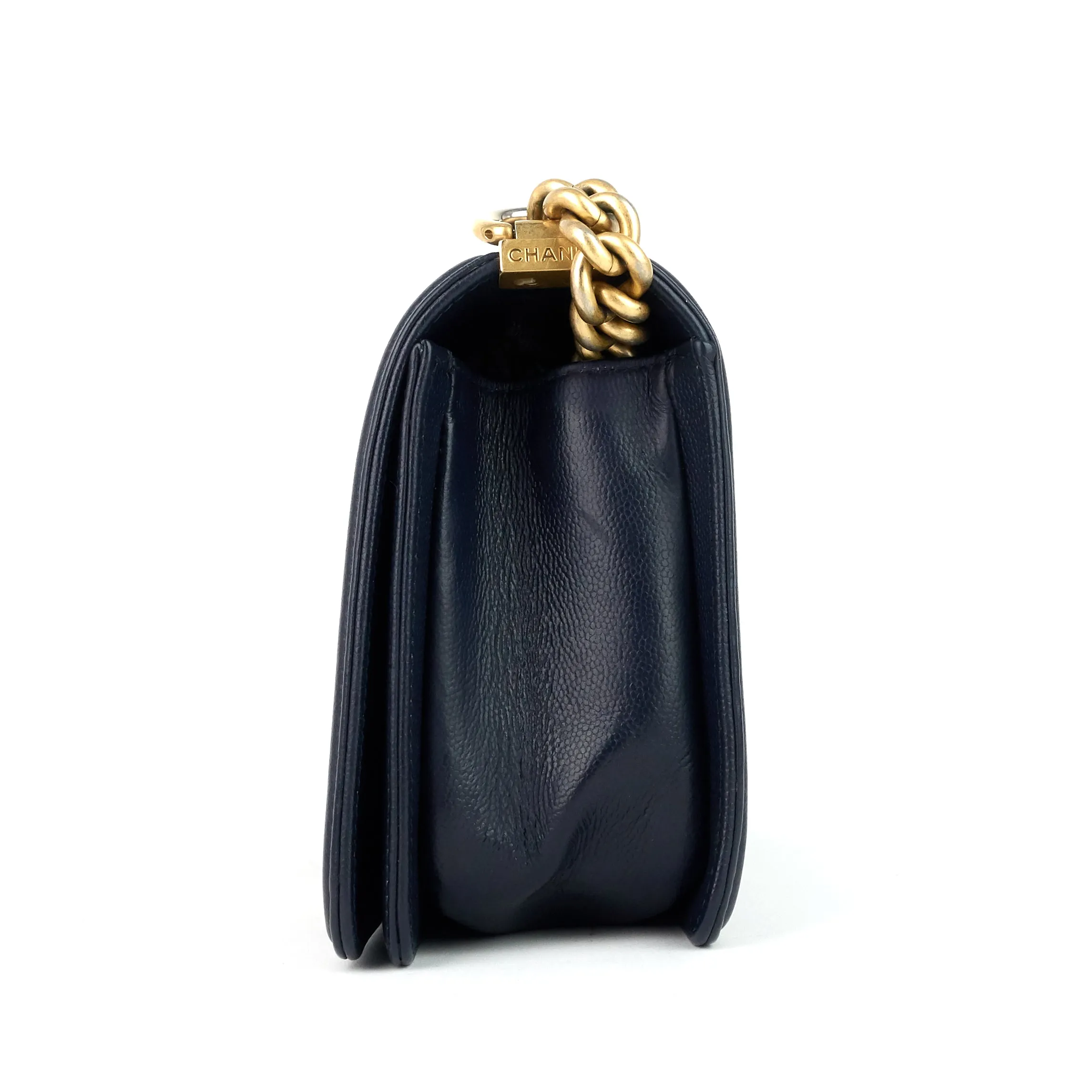 Boy Flap Old Medium Caviar Leather Bag
