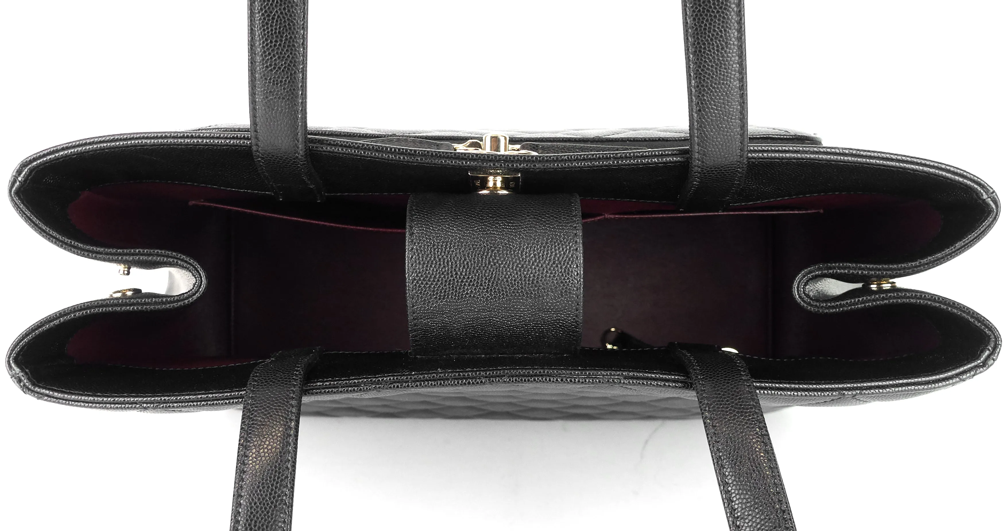 Business Affinity Caviar Leather Large Shopping Tote Bag