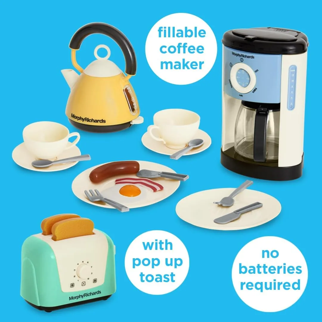 Casdon Morphy Richards Kitchen Set | Toy Kitchen Appliances for Children Aged 3  | Includes Toaster, Coffee Maker, Kettle & More!