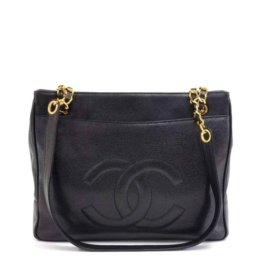 Caviar Leather CC Monogram Tote Bag