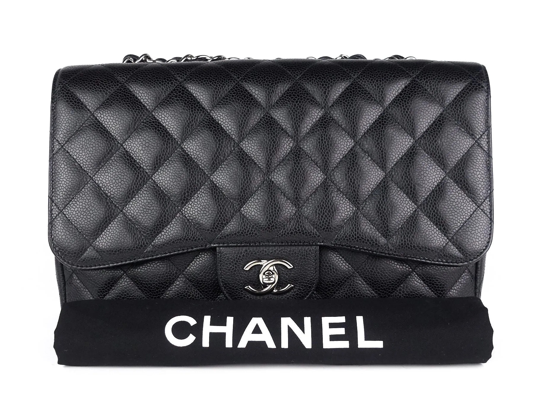Caviar Leather Jumbo Flap Bag