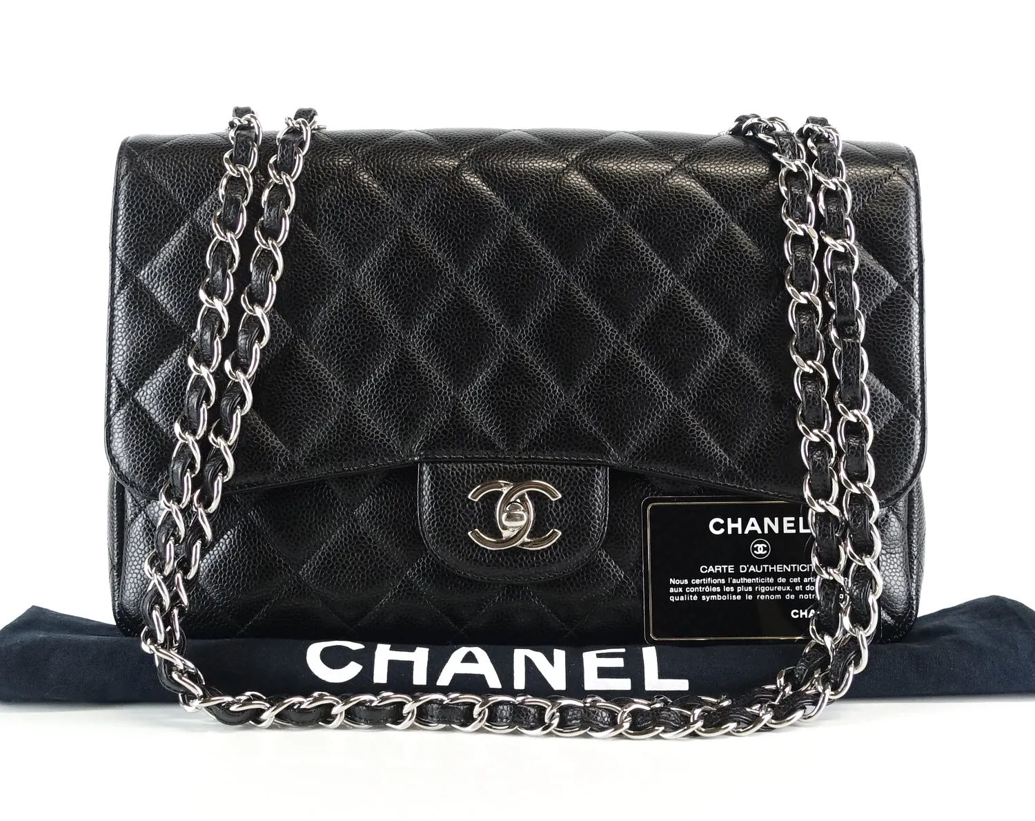 Caviar Leather Jumbo Flap Bag