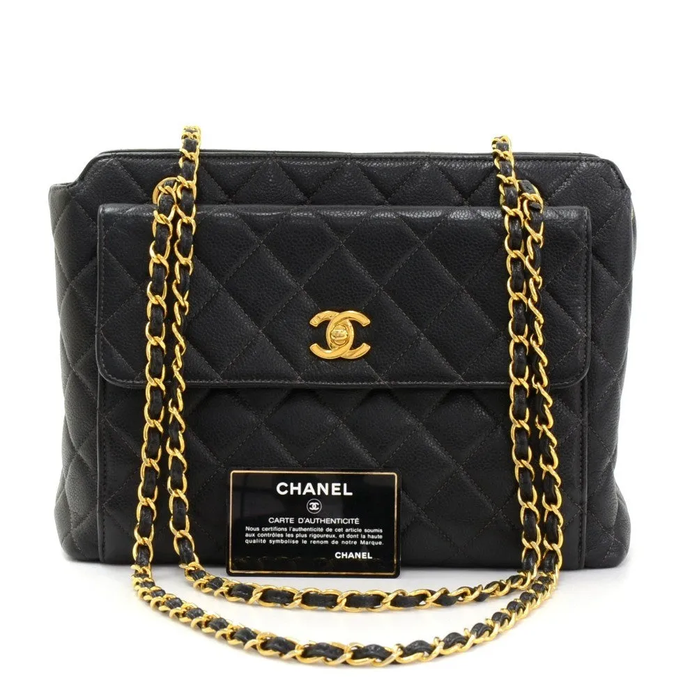 Caviar Leather Tote Bag