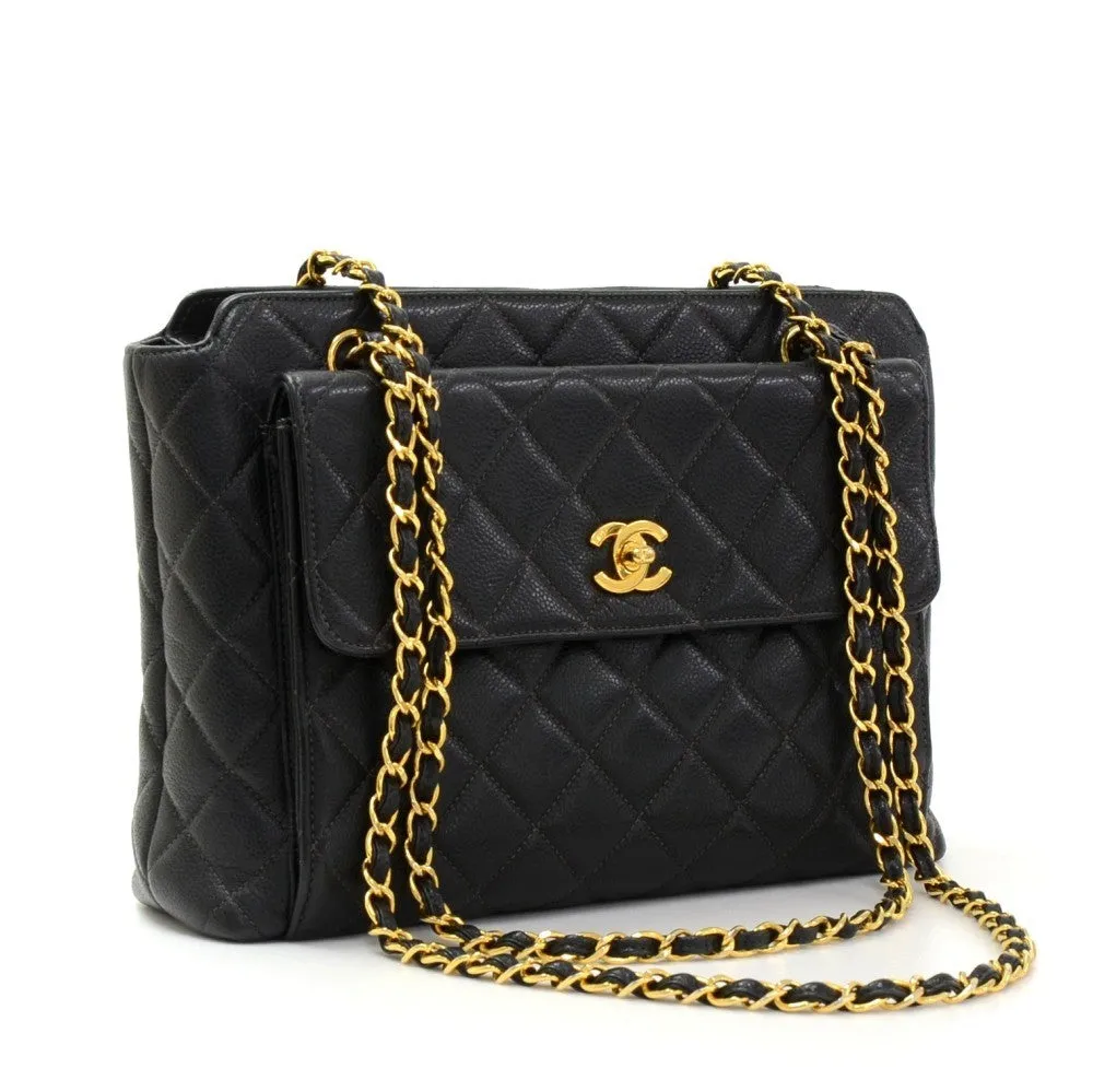 Caviar Leather Tote Bag