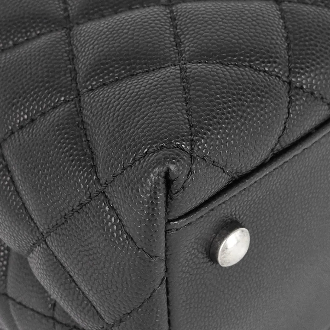 CC Coco Small Caviar and Lizard-Embossed Calfskin Top Handle Bag