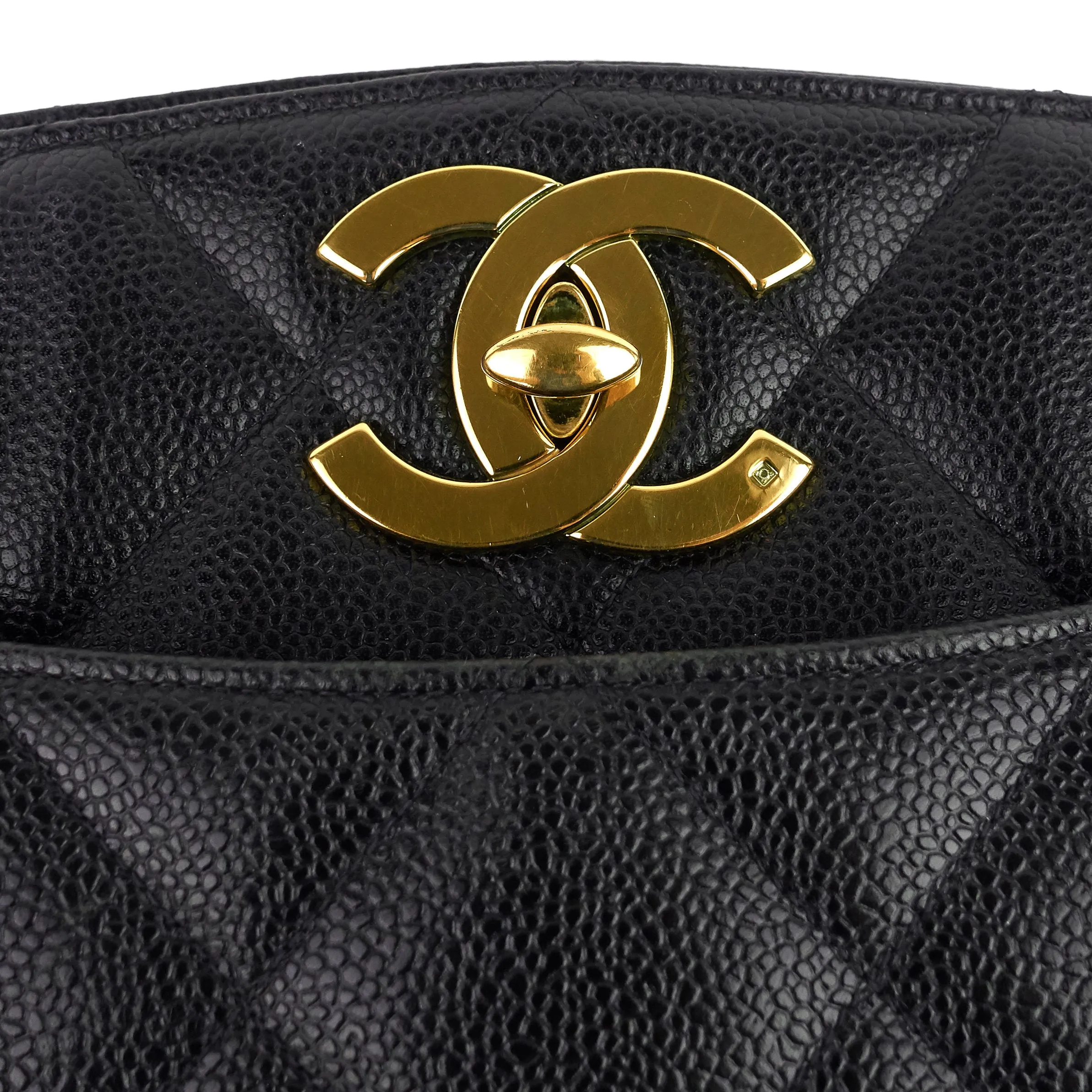 CC Turnlock Caviar Leather Bag