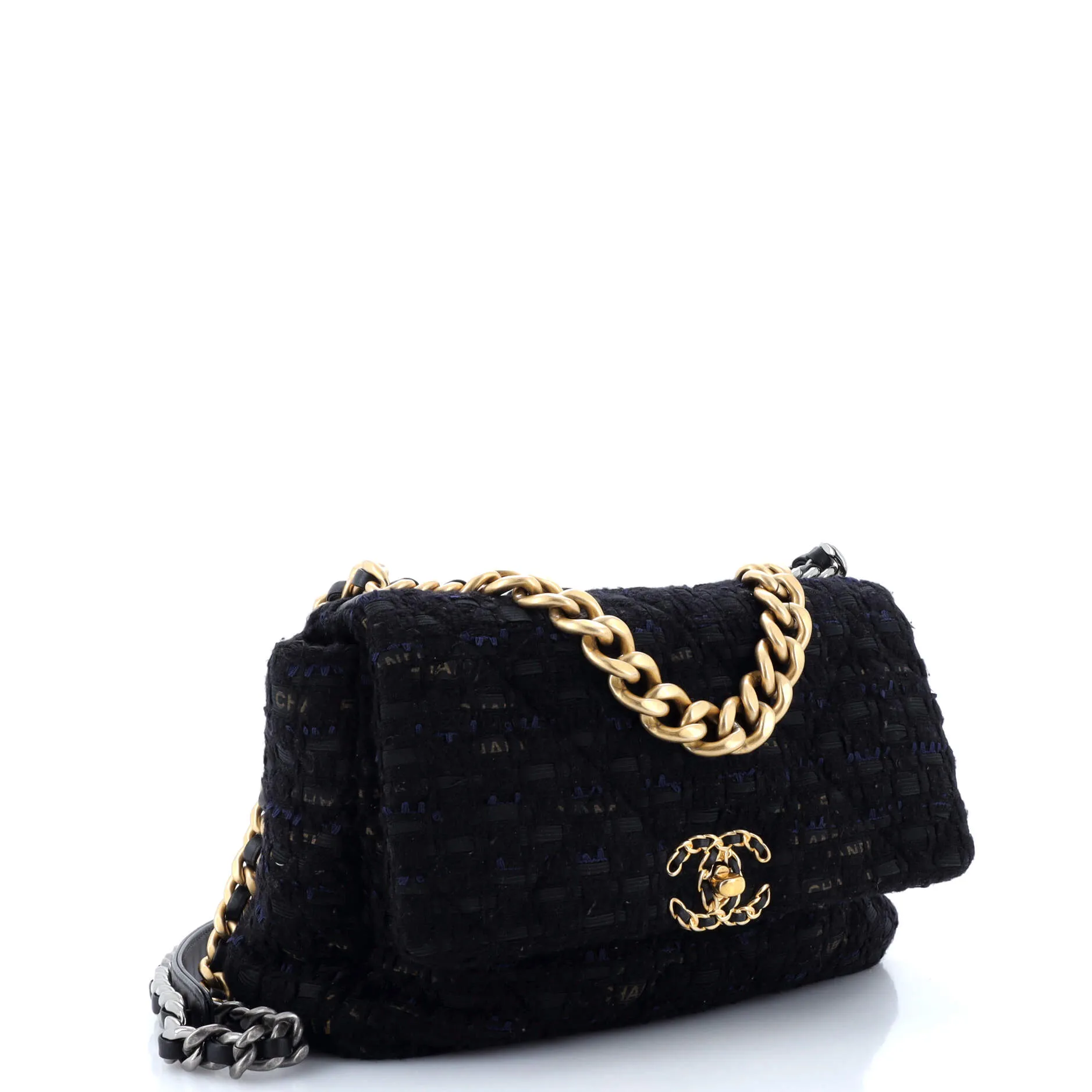 Chanel 19 Flap Bag Quilted Tweed And