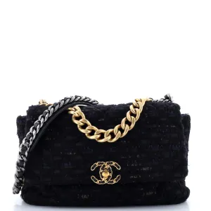 Chanel 19 Flap Bag Quilted Tweed And