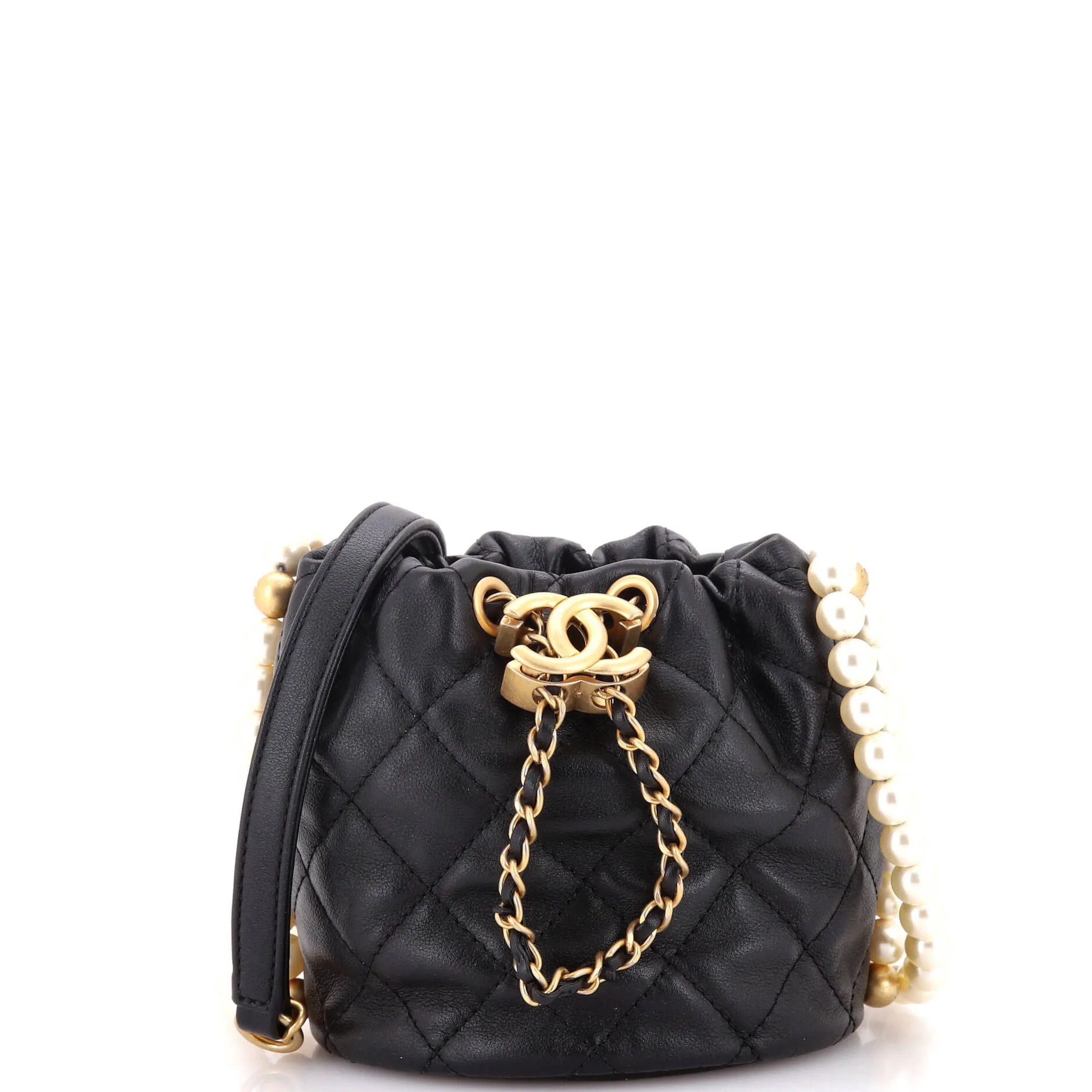 Chanel About Pearls Bucket Bag Quilted