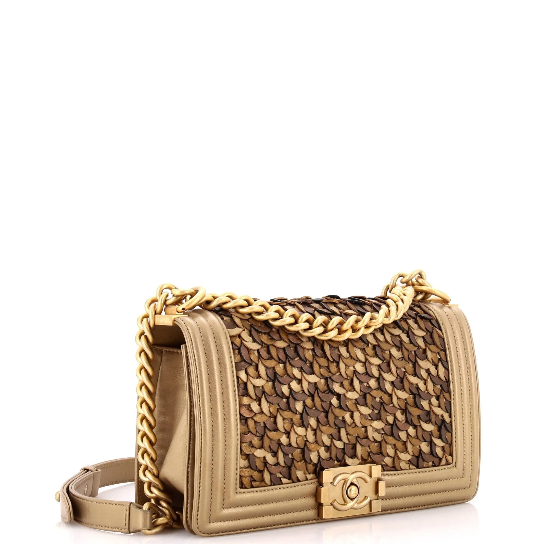 Chanel Boy Flap Bag Braided Metallic