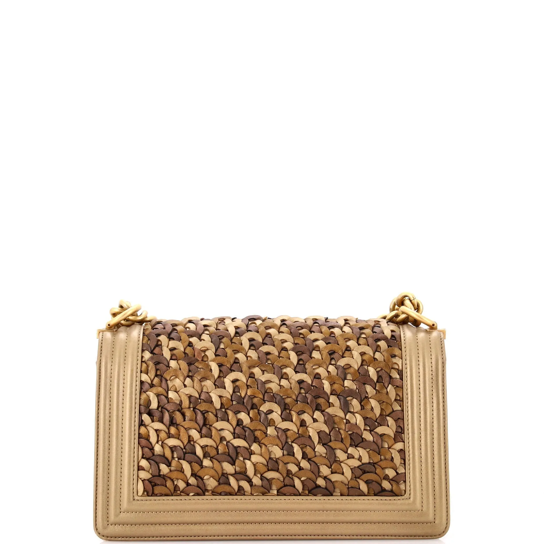 Chanel Boy Flap Bag Braided Metallic