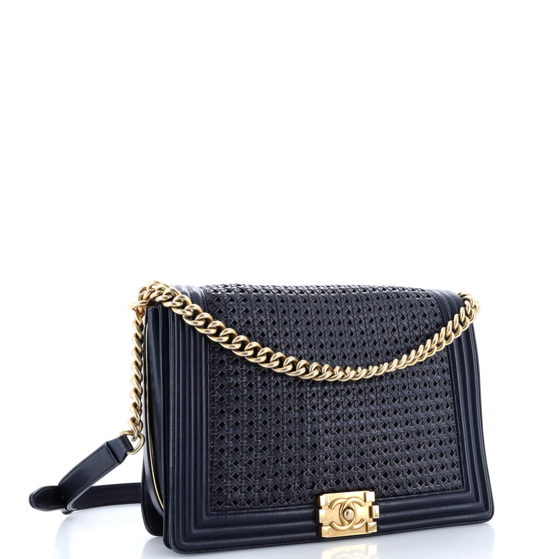 Chanel Boy Flap Bag Braided Sheepskin
