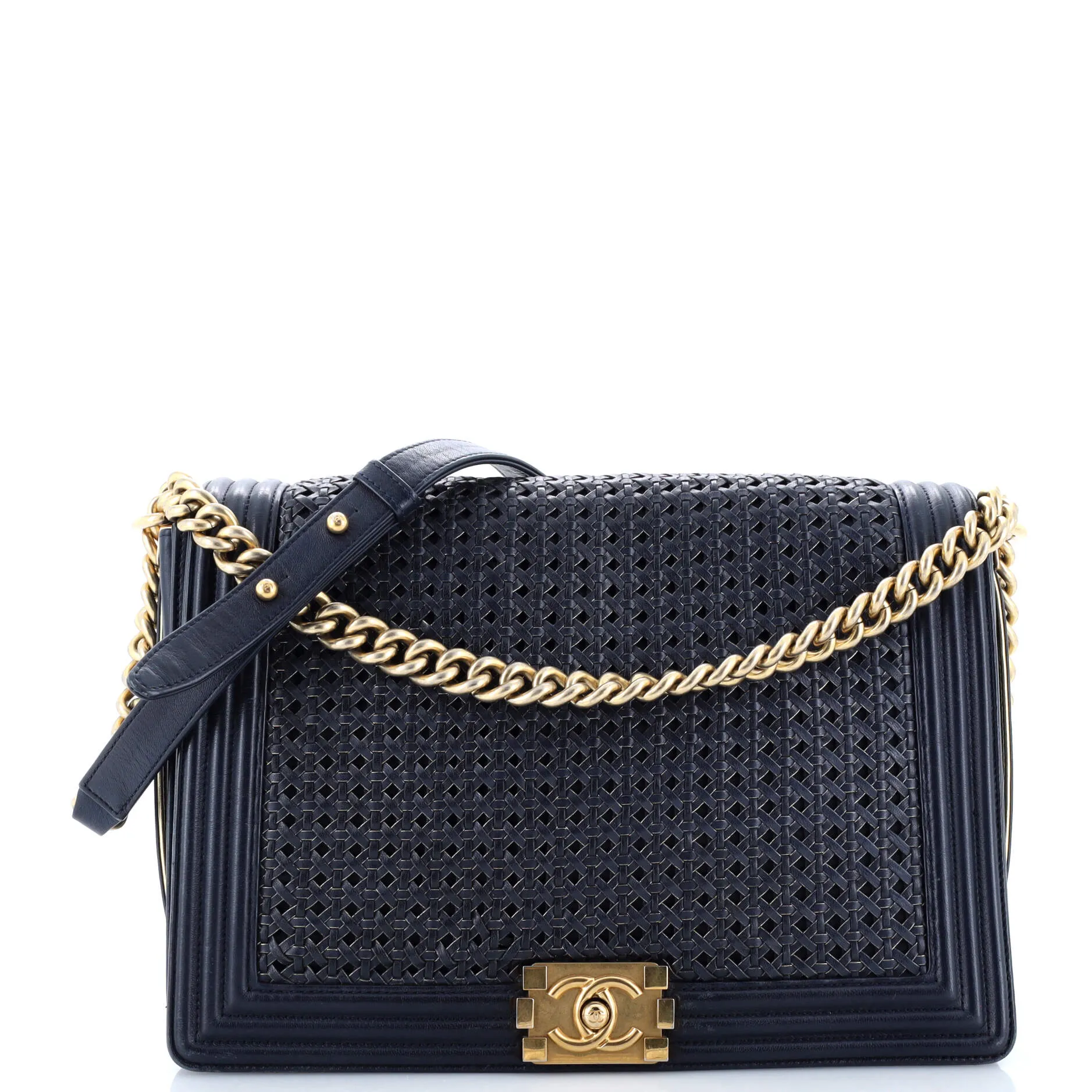 Chanel Boy Flap Bag Braided Sheepskin