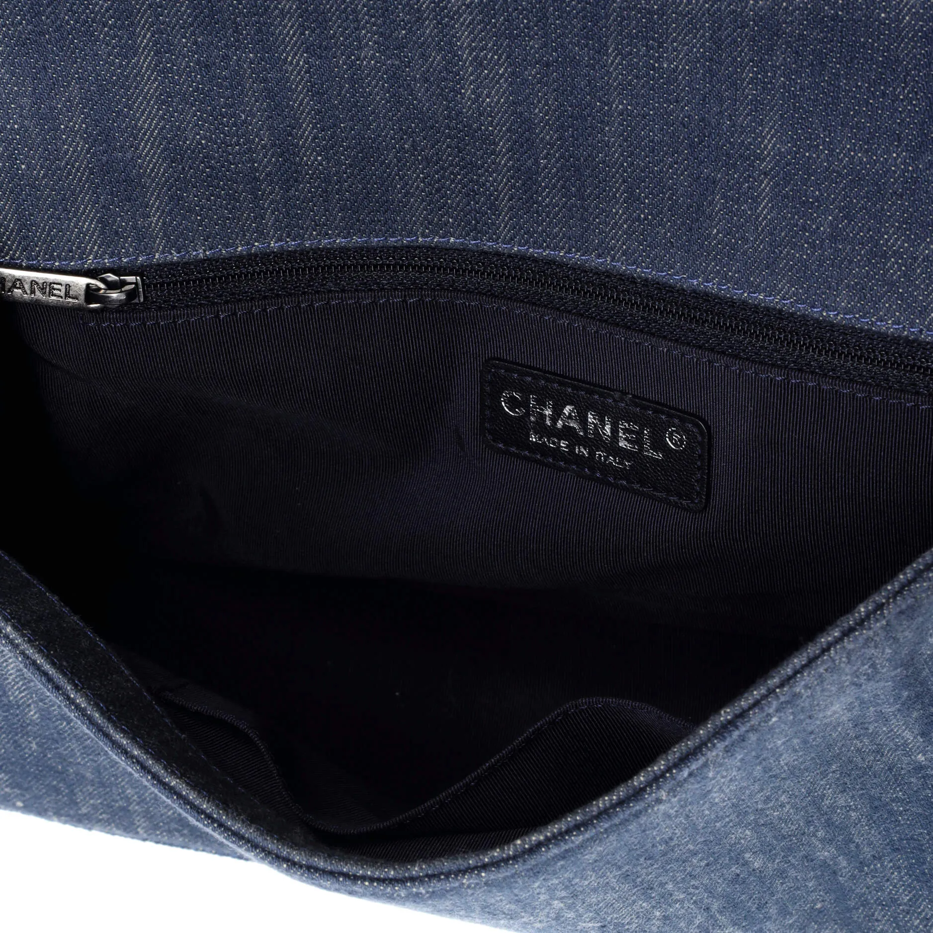 Chanel Boy Flap Bag Chevron Denim New