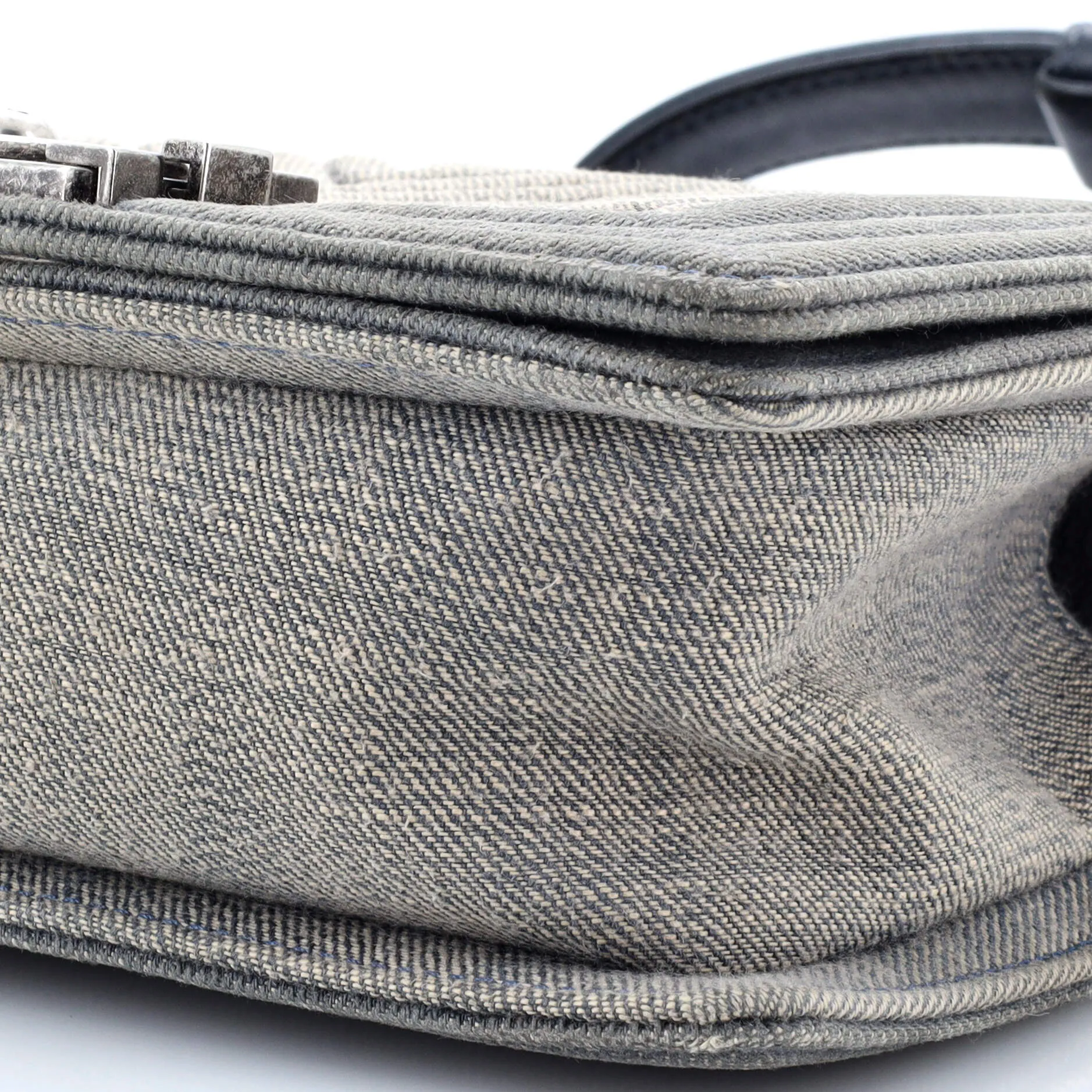 Chanel Boy Flap Bag Chevron Denim Small