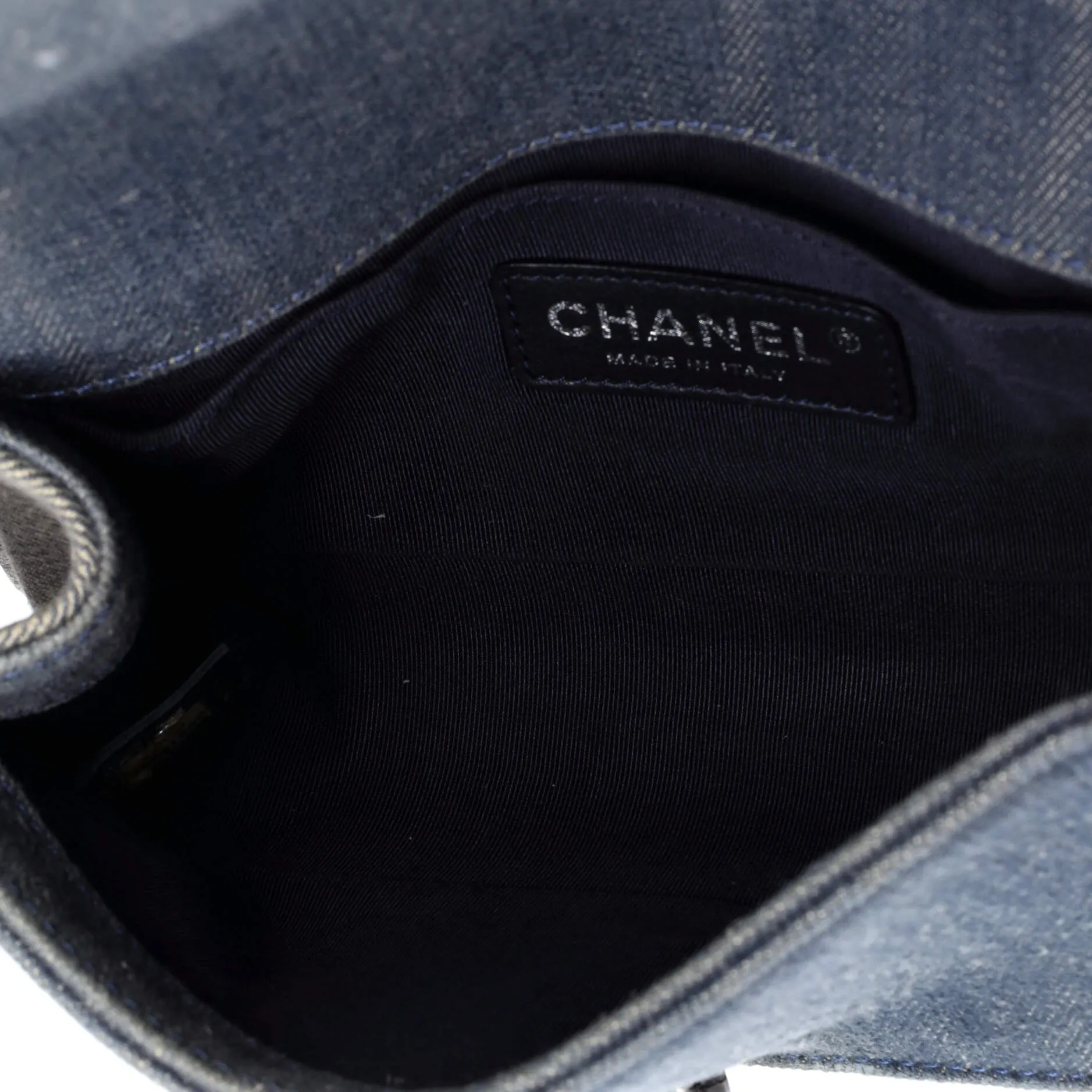 Chanel Boy Flap Bag Chevron Denim Small