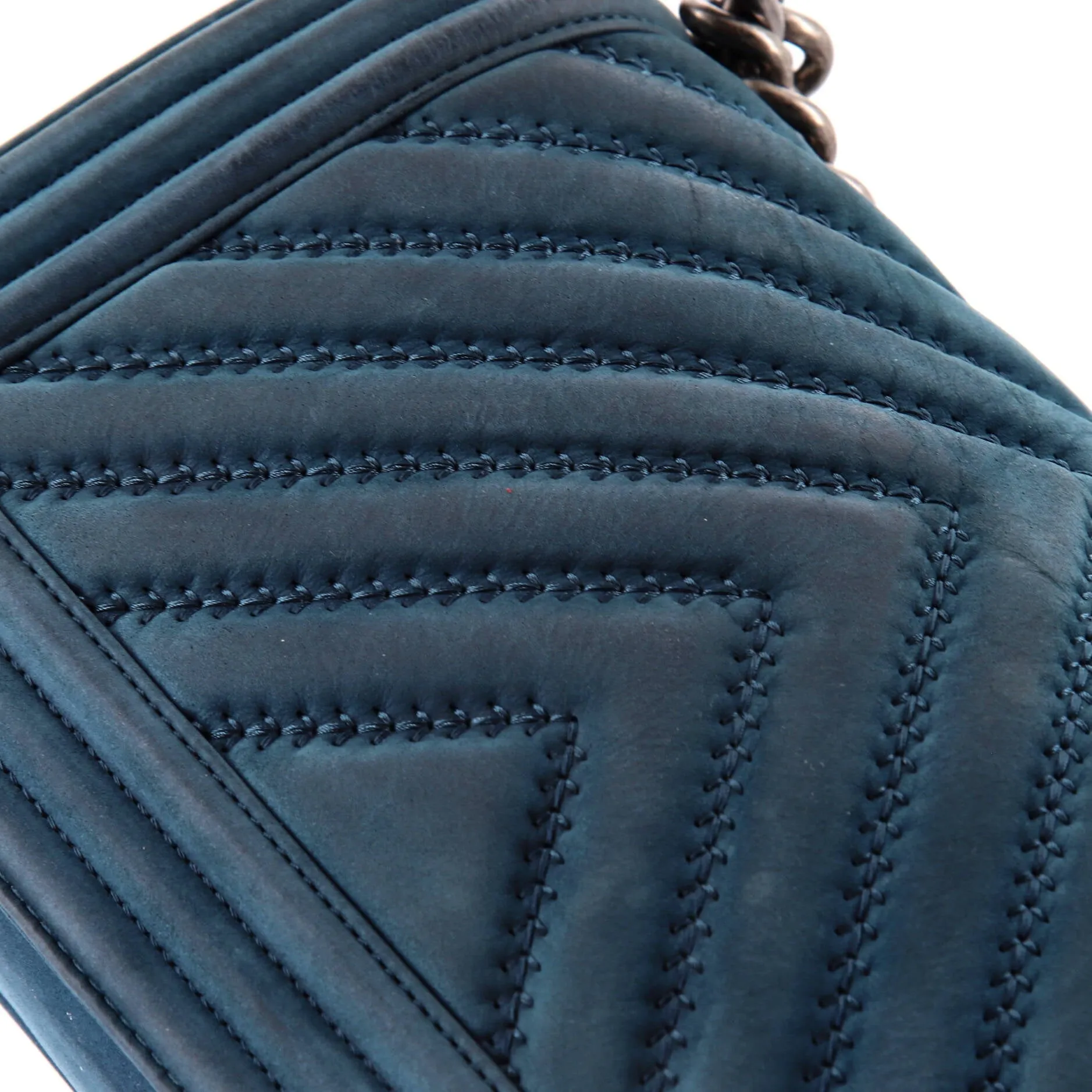 Chanel Boy Flap Bag Chevron Nubuck Old