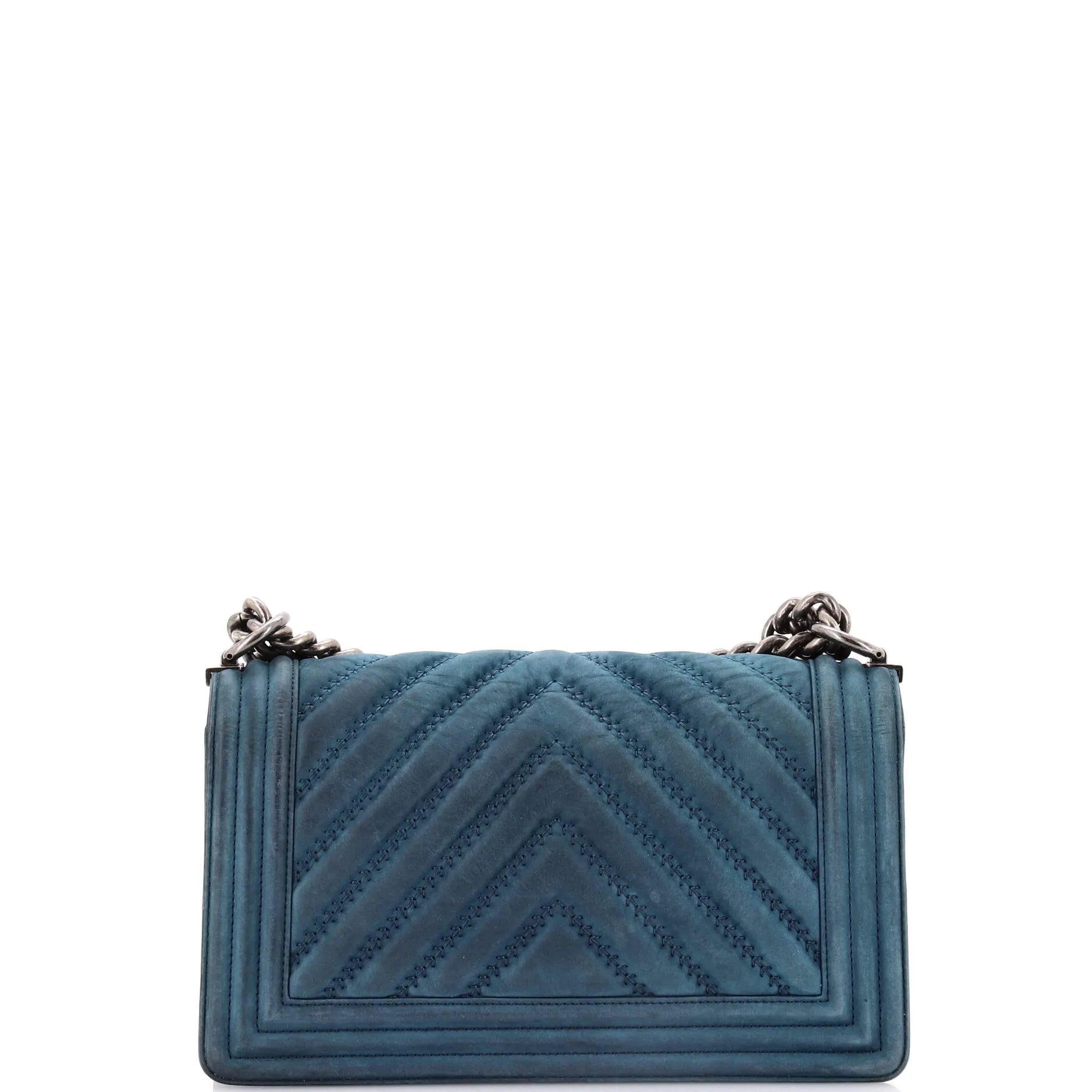 Chanel Boy Flap Bag Chevron Nubuck Old