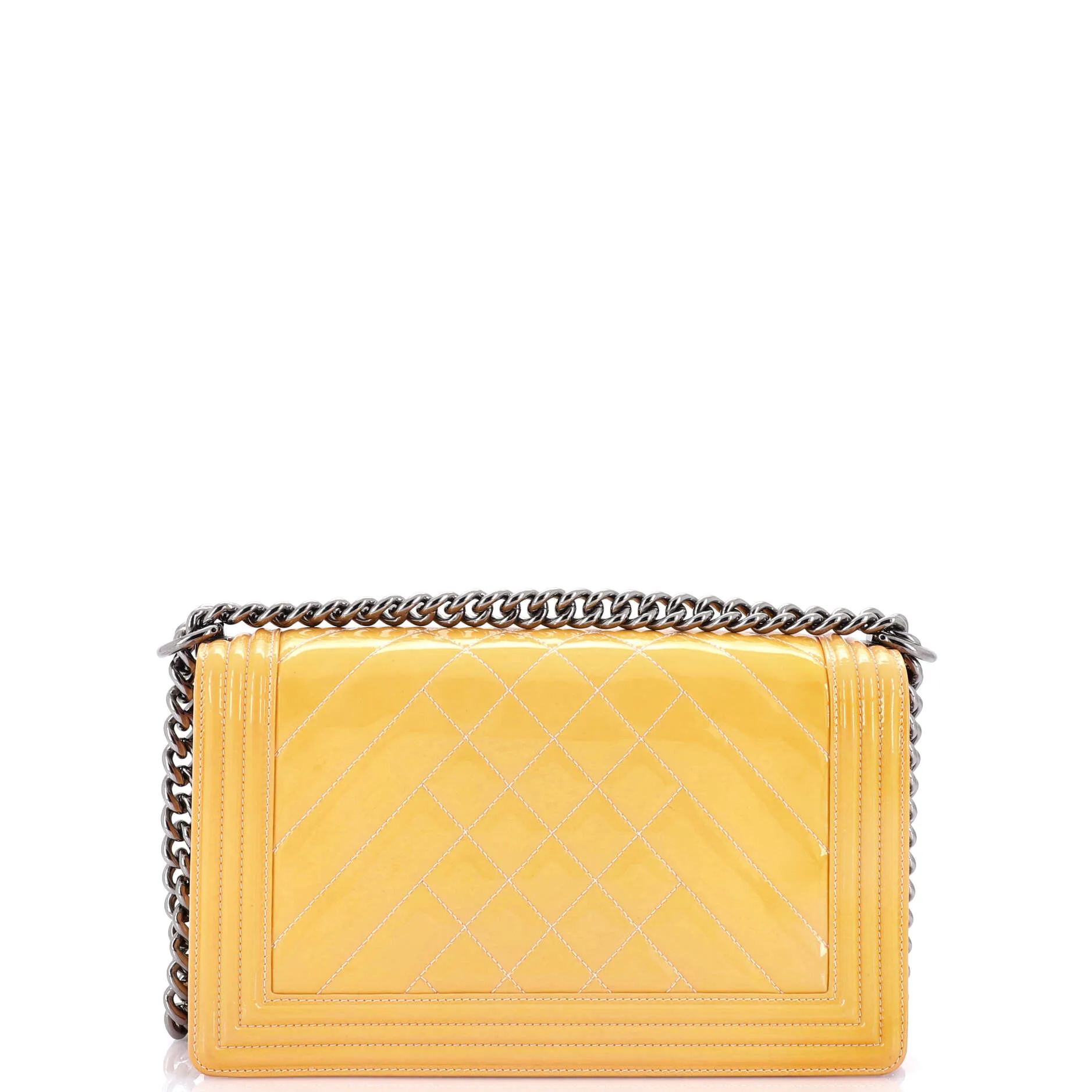 Chanel Boy Flap Bag Chevron Patent Old