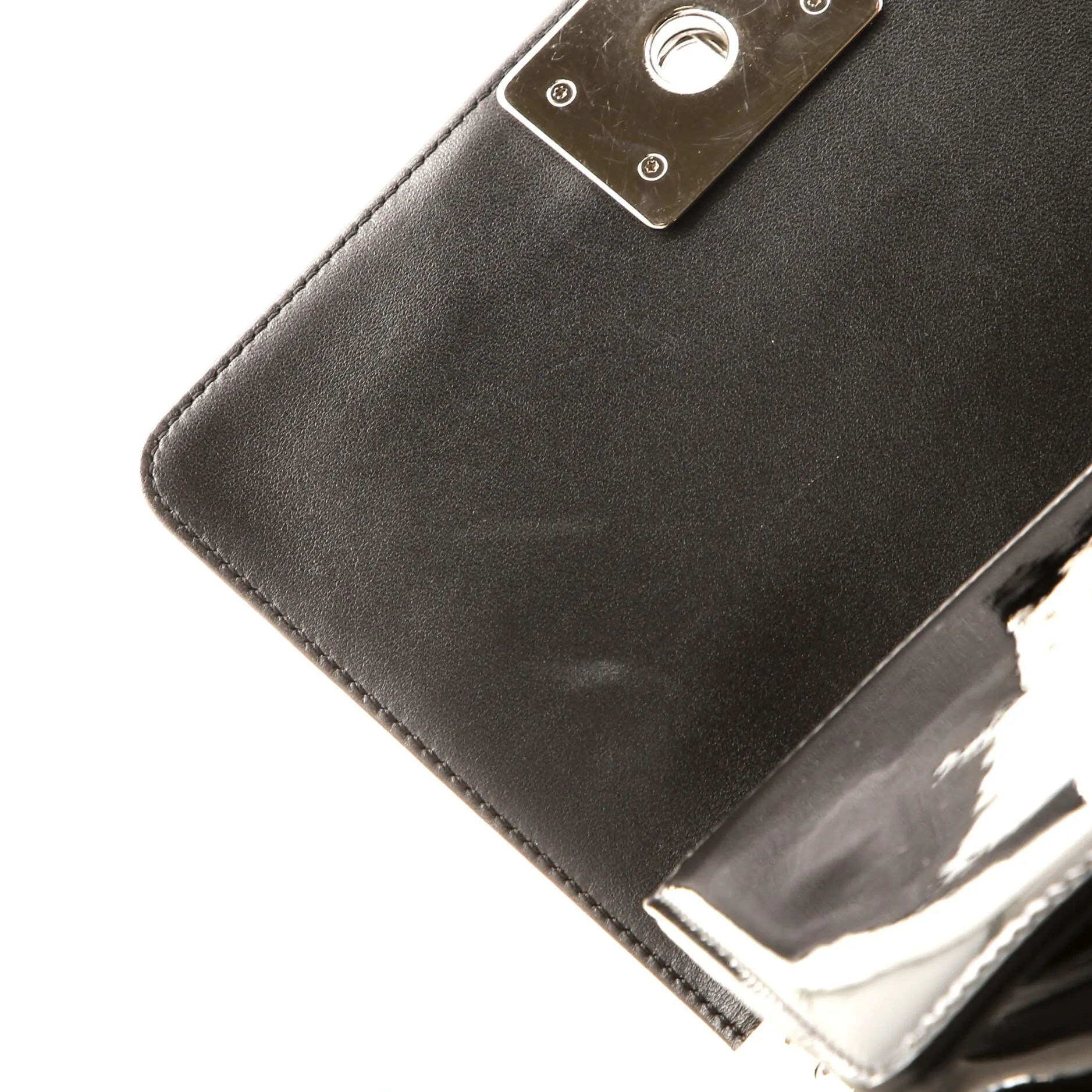 Chanel Boy Flap Bag Chevron Patent With