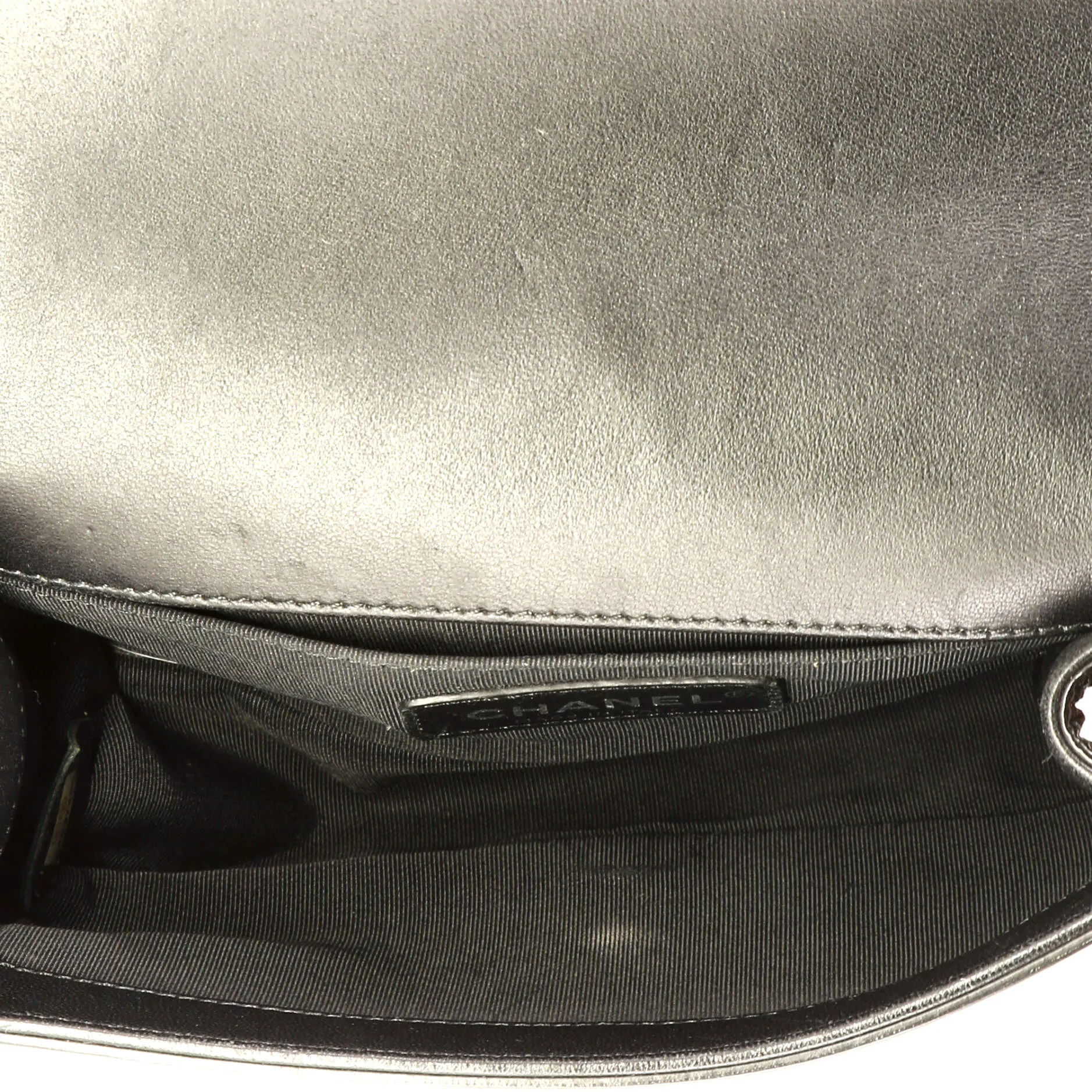 Chanel Boy Flap Bag Chevron Patent With