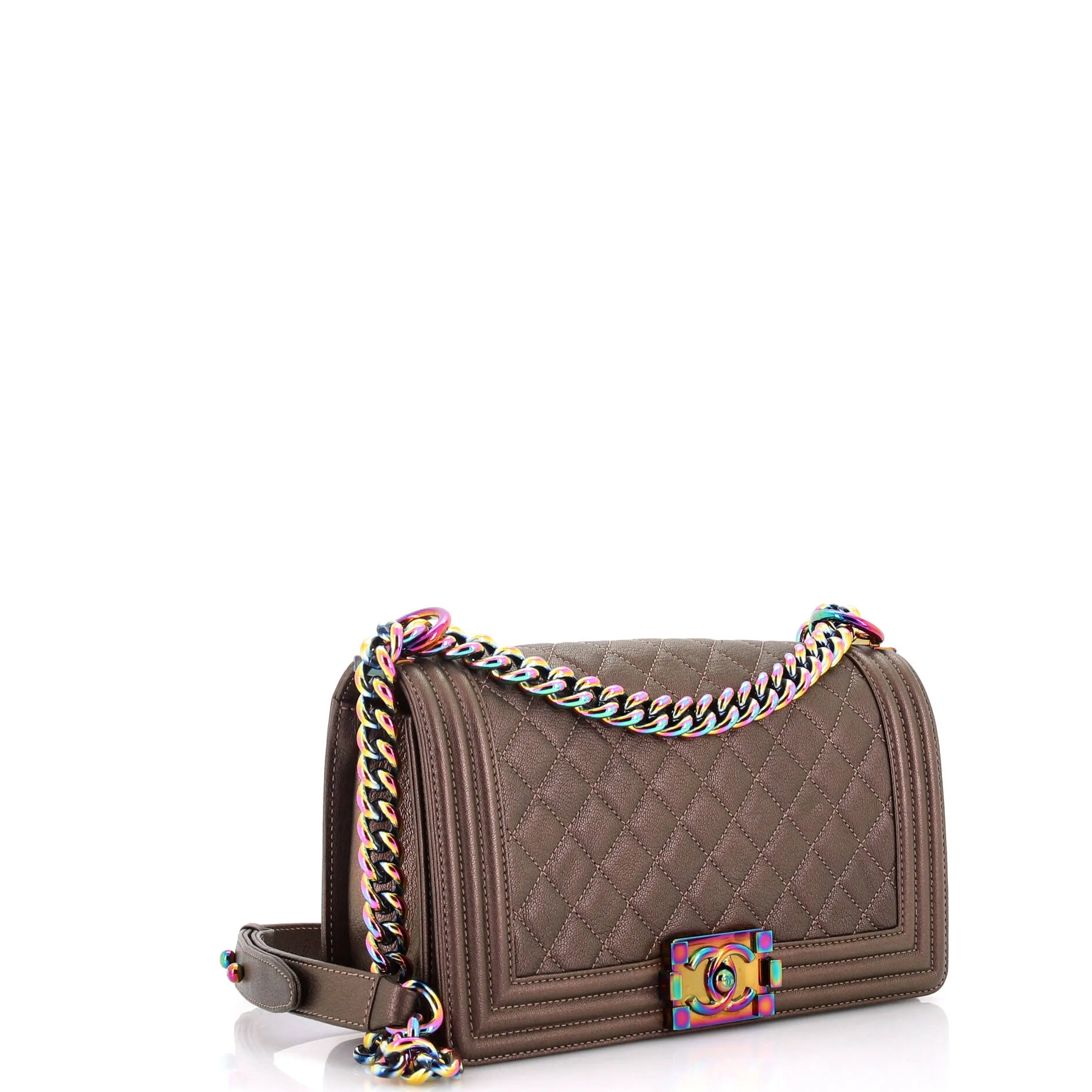 Chanel Boy Flap Bag Quilted Iridescent